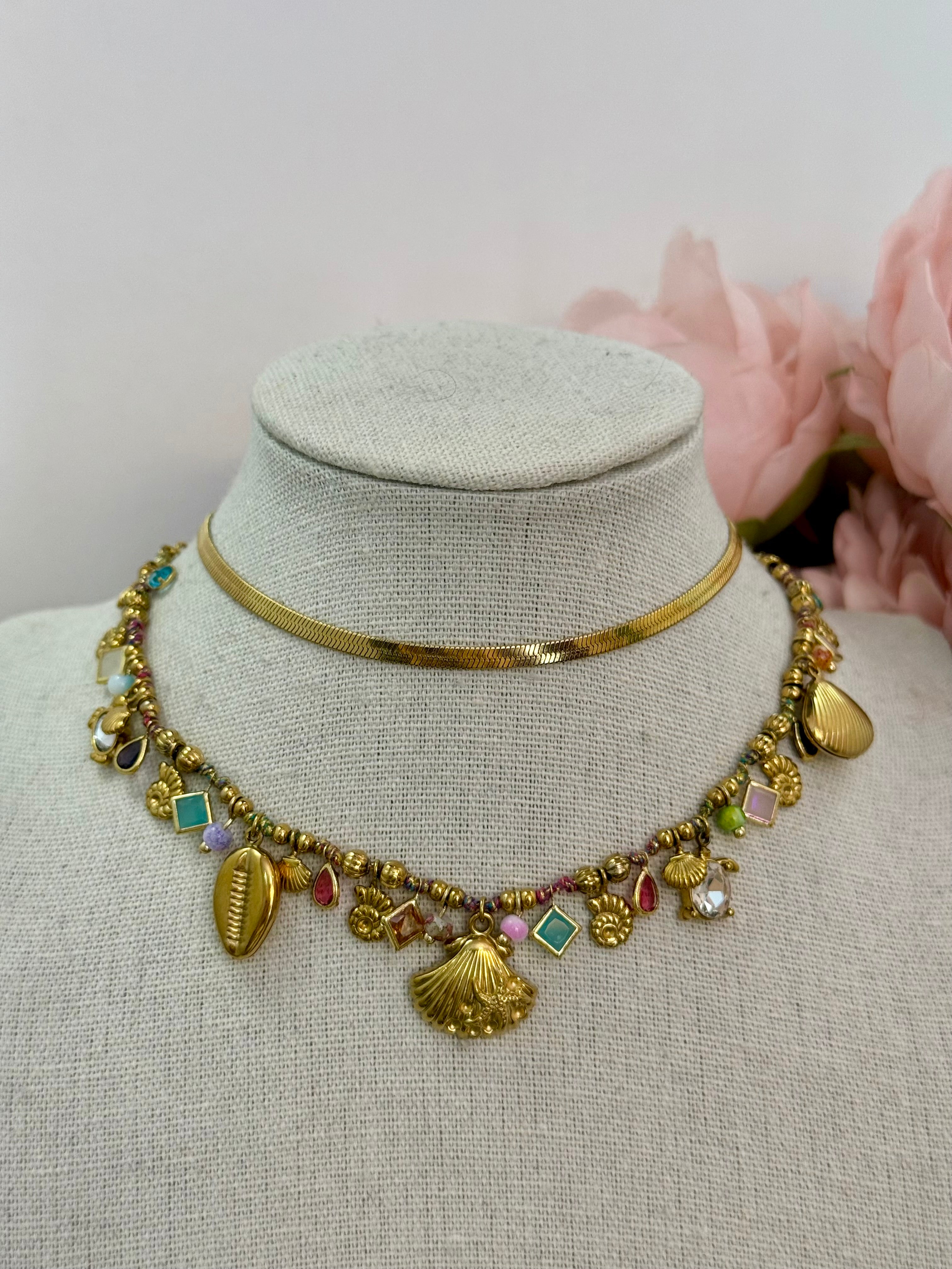 Collana multicharm conchiglia only gold