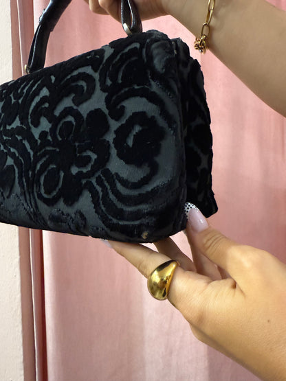 Borsa bauletto vintage in velluto