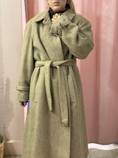 Cappotto vintage spigato in lana