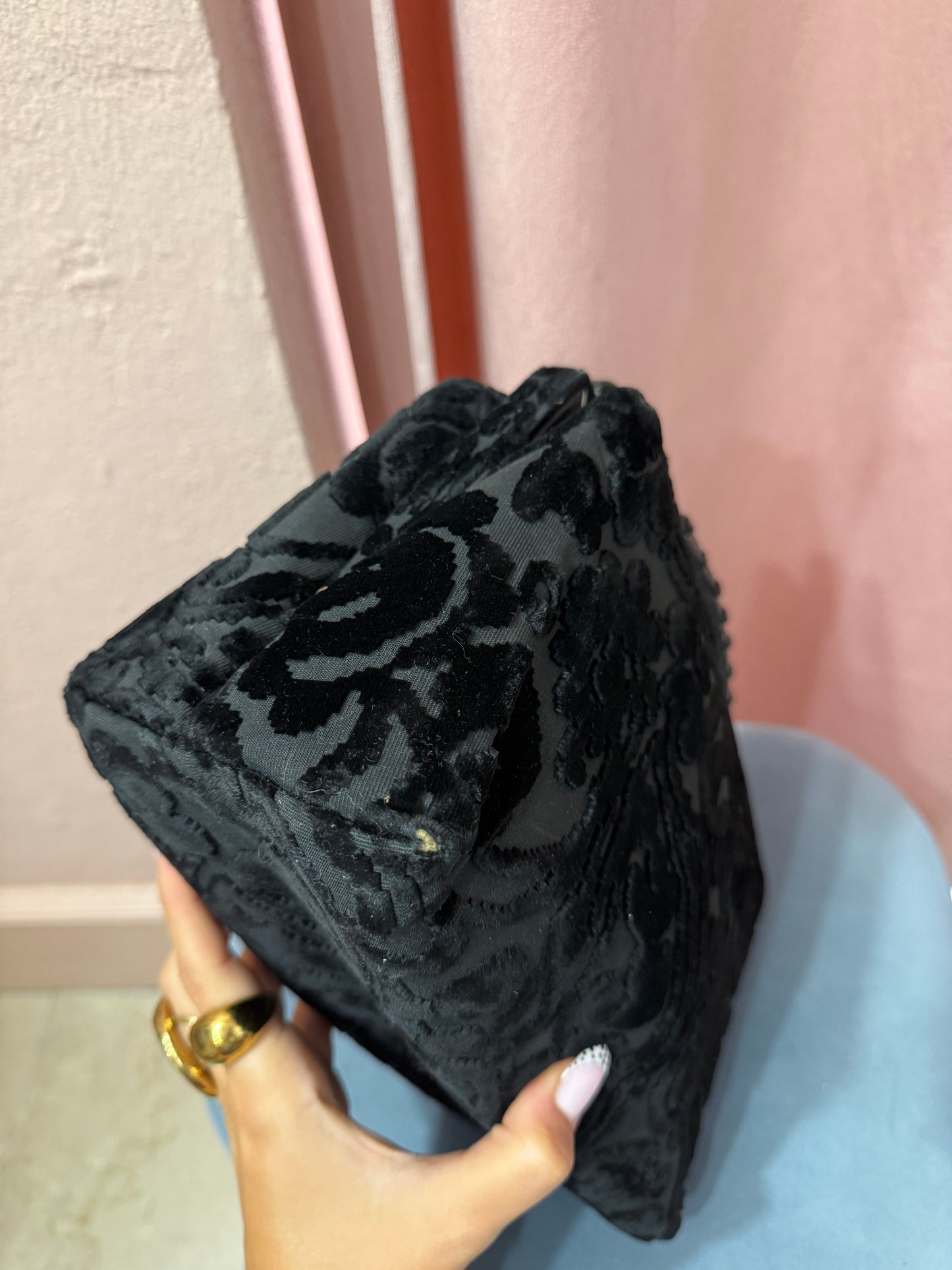 Borsa bauletto vintage in velluto