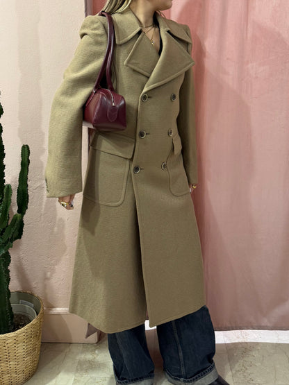 Cappotto maxi tortora in lana