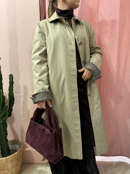 Trench in lana e cotone double face