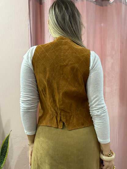 Gilet in pelle scamosciata