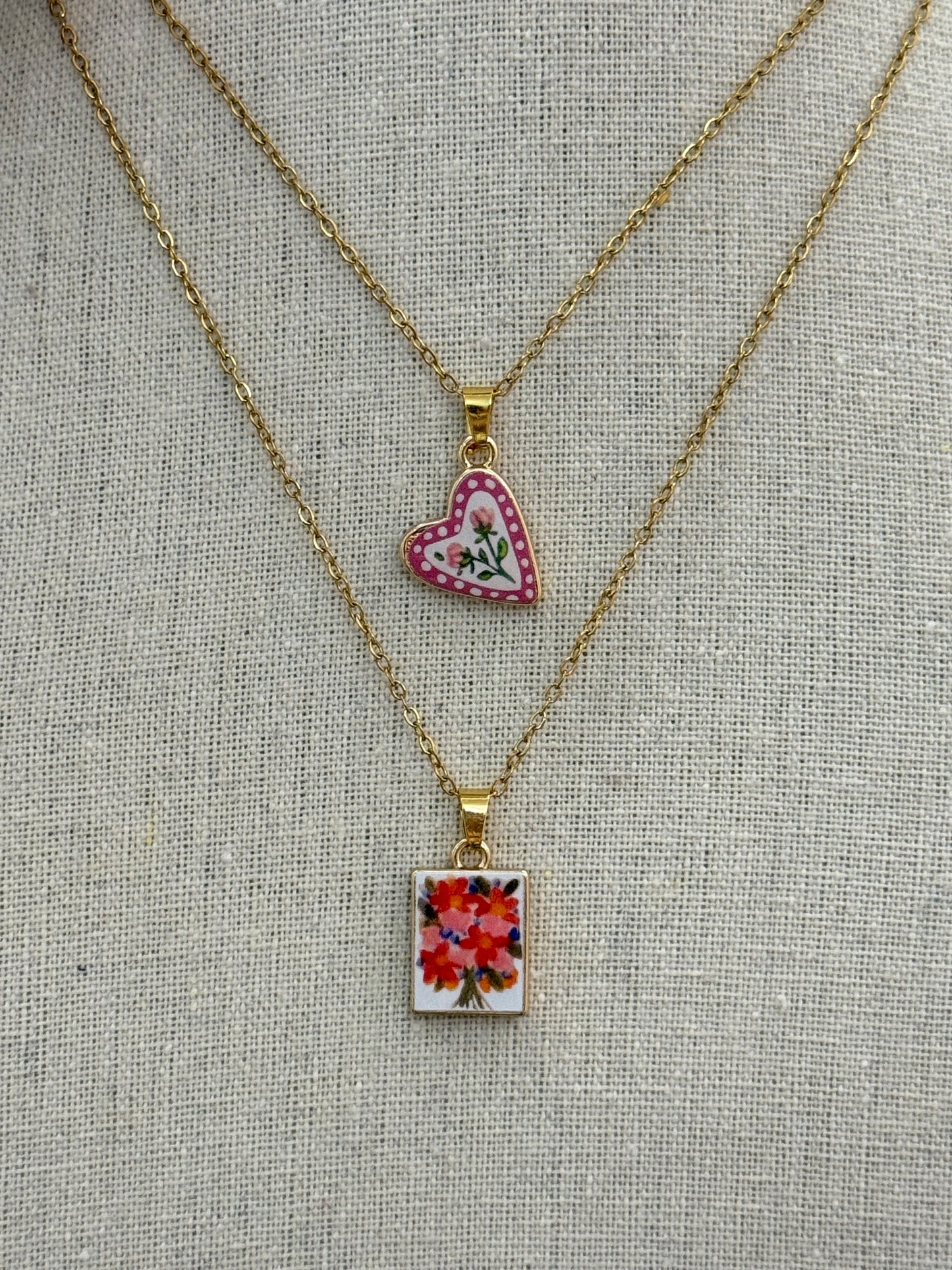 Collana ciondoli effetto ceramica