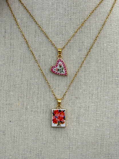 Collana ciondoli effetto ceramica