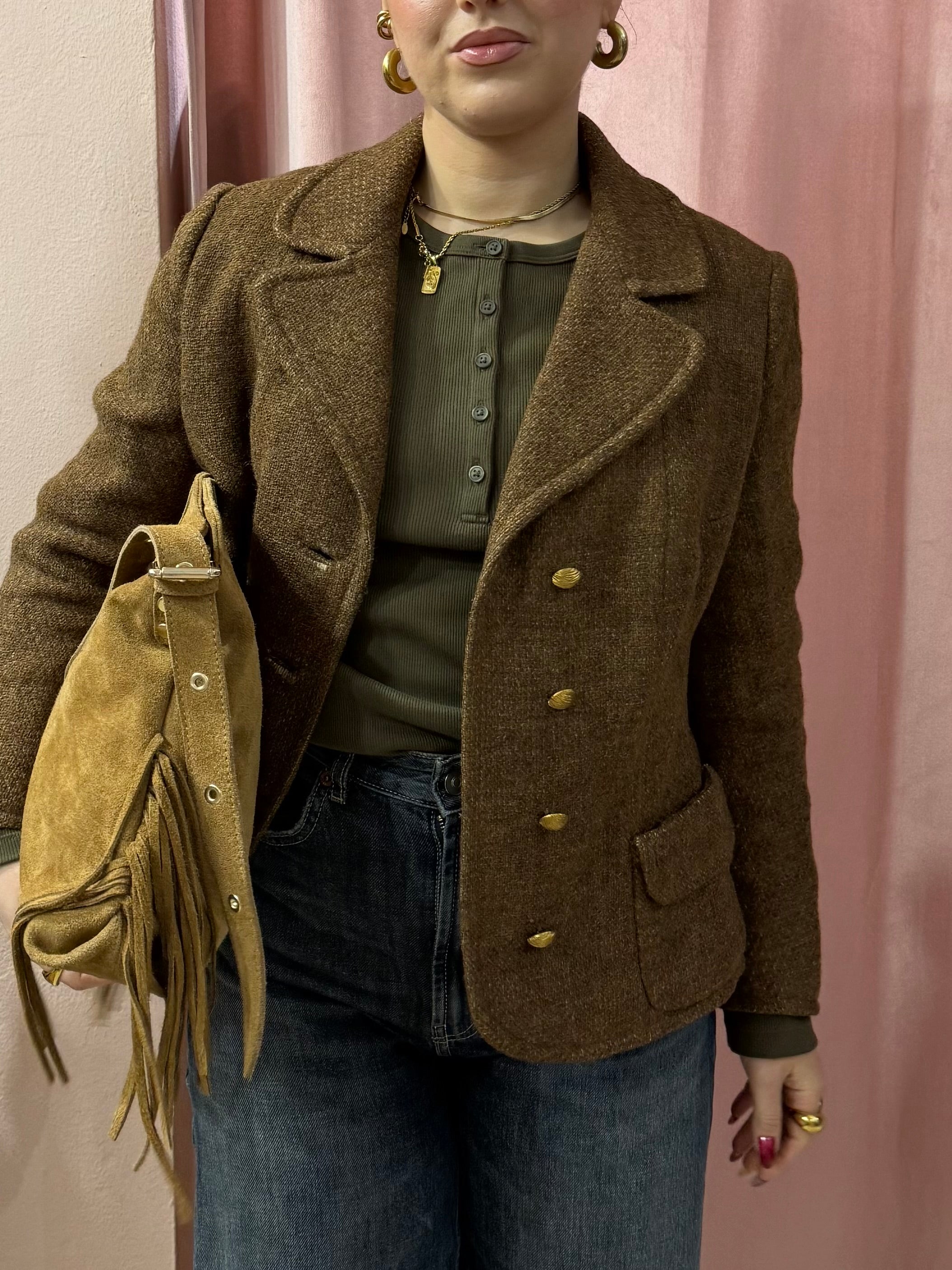 Blazer vintage in lana mélange