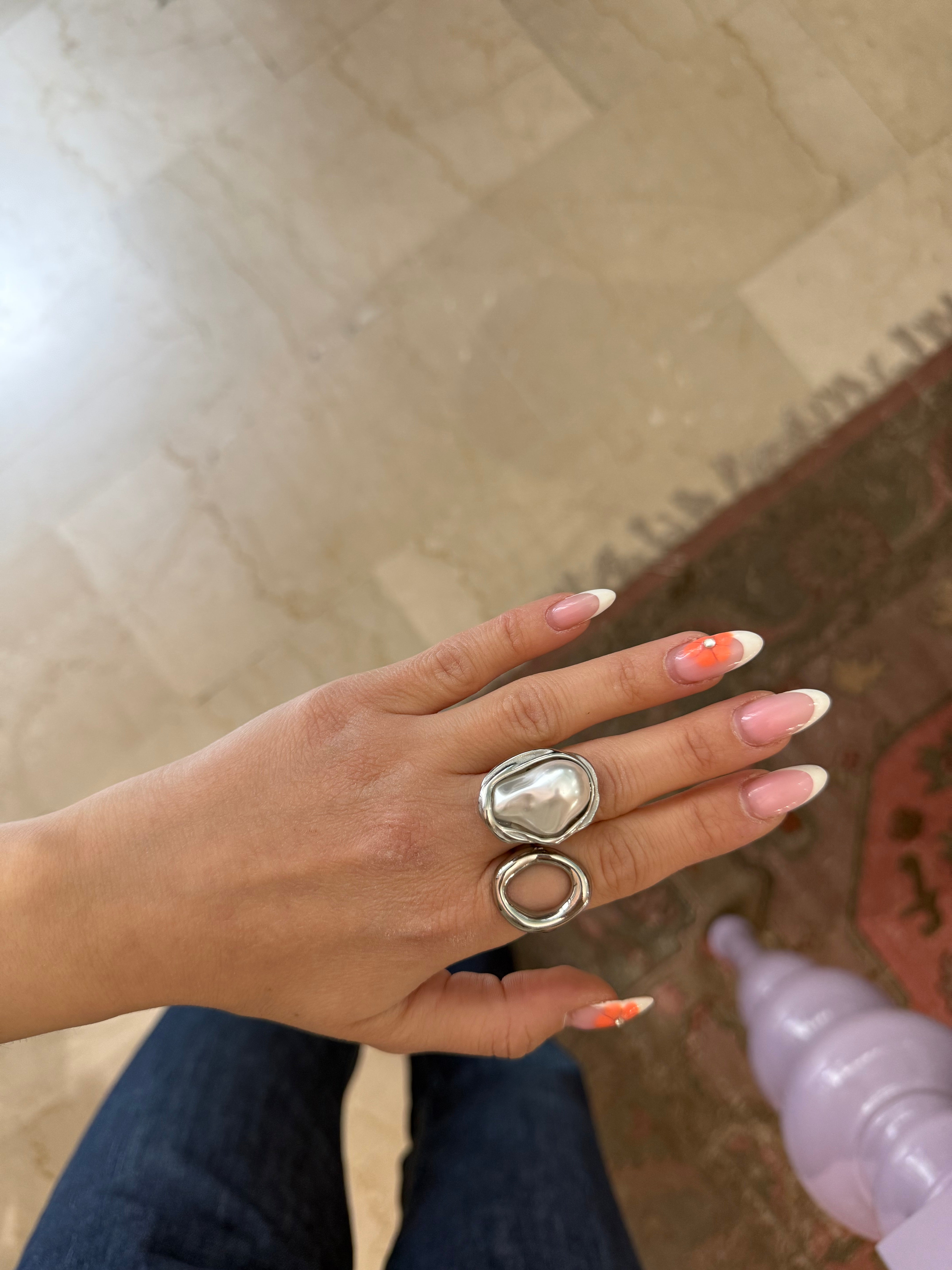 Anello “Perla” gold/ silver