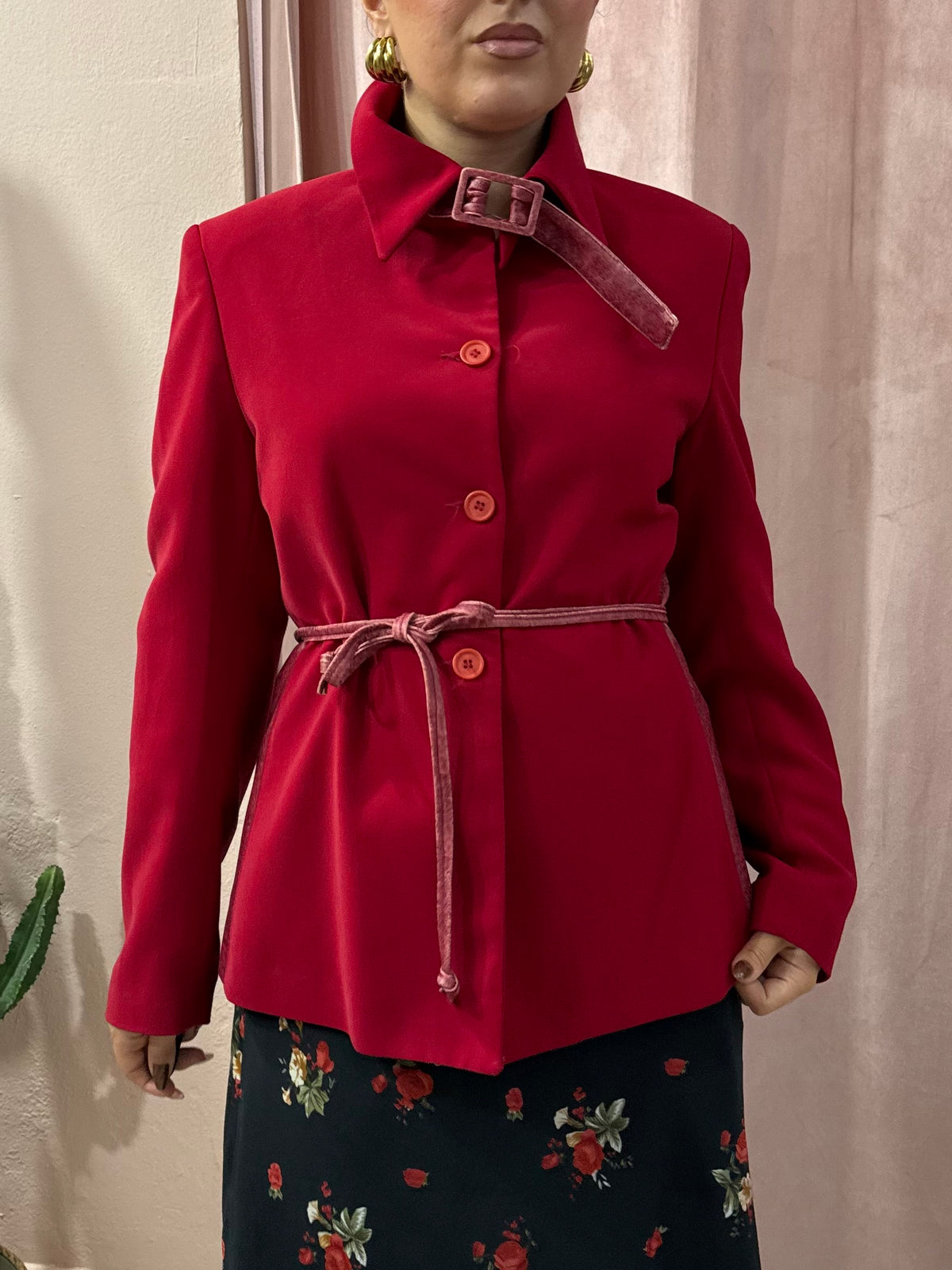 Giacca 00s rossa collo alto