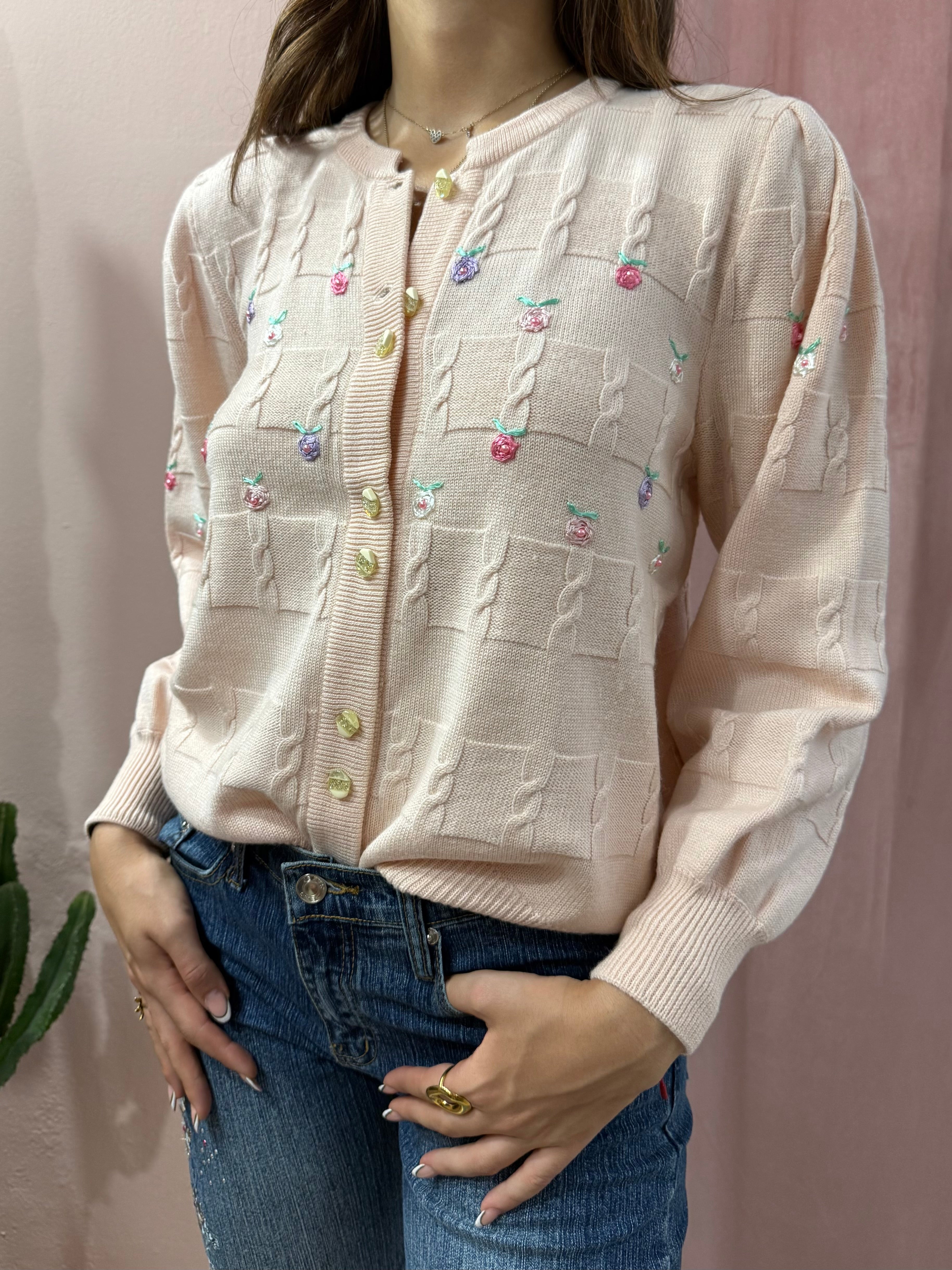 Maglione vintage con roselline