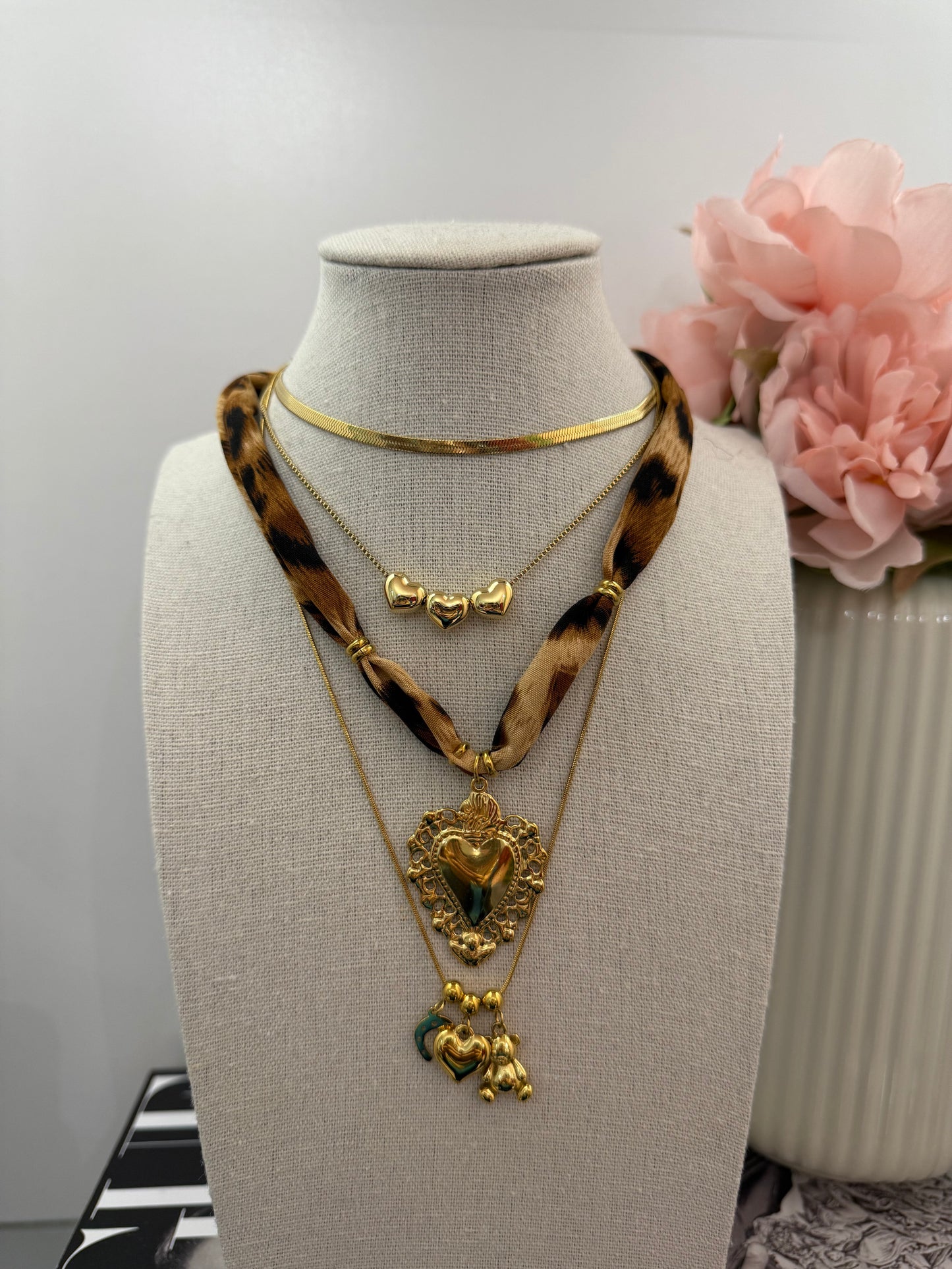 Collana Cuoricini gold/silver