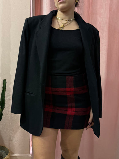 Mini gonna a tubino rossa e nera 00s