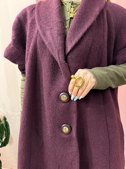 Cappotto smanicato burgundy