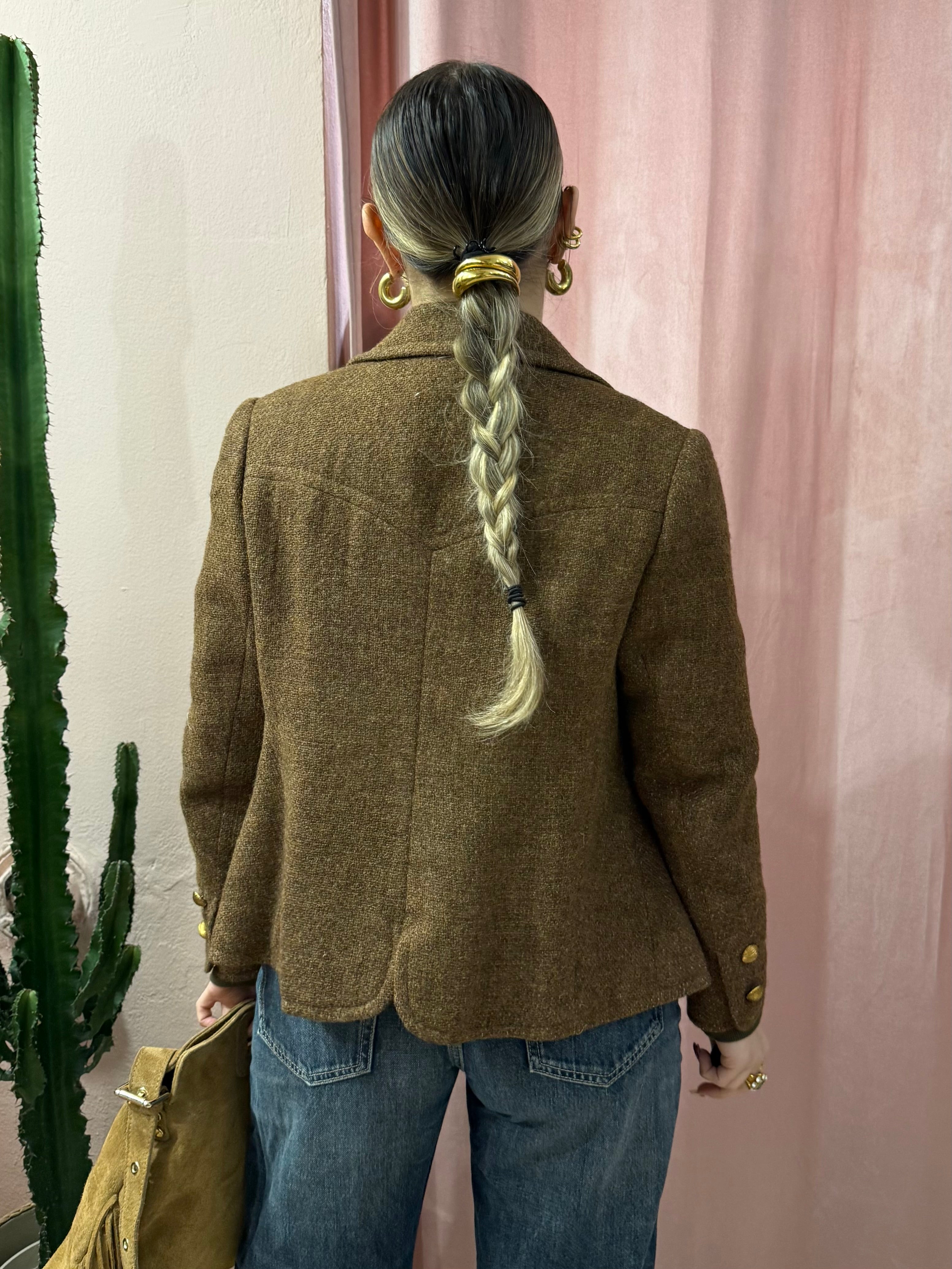 Blazer vintage in lana mélange