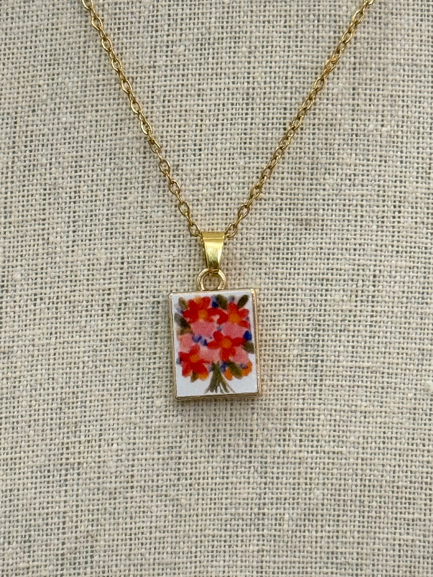 Collana ciondoli effetto ceramica