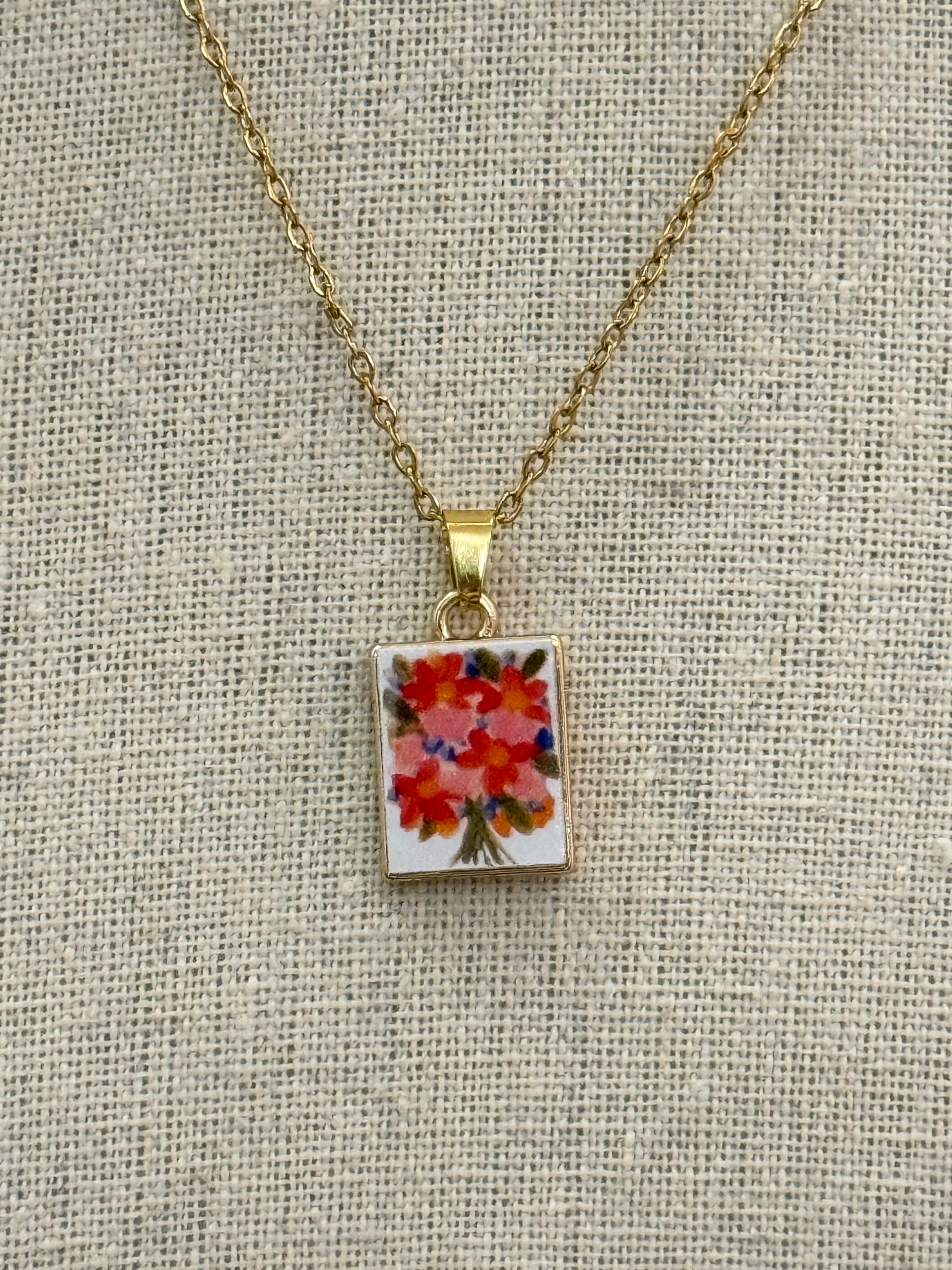 Collana ciondoli effetto ceramica
