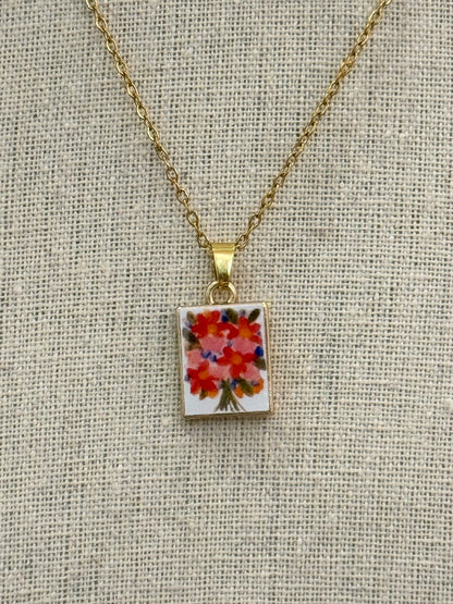 Collana ciondoli effetto ceramica