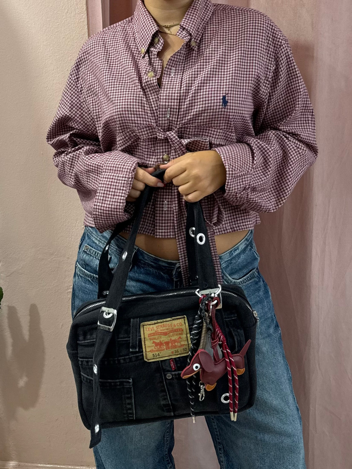 Borsa Levis upcycling nera