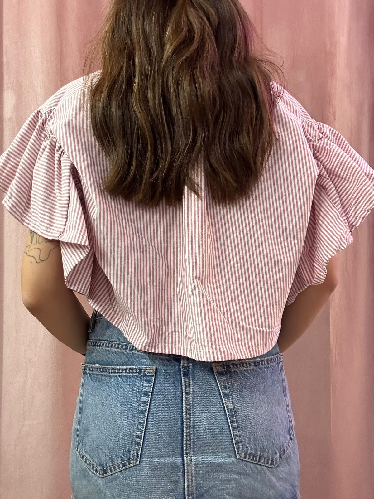 Camicia Ralph Lauren upcycling volant righe