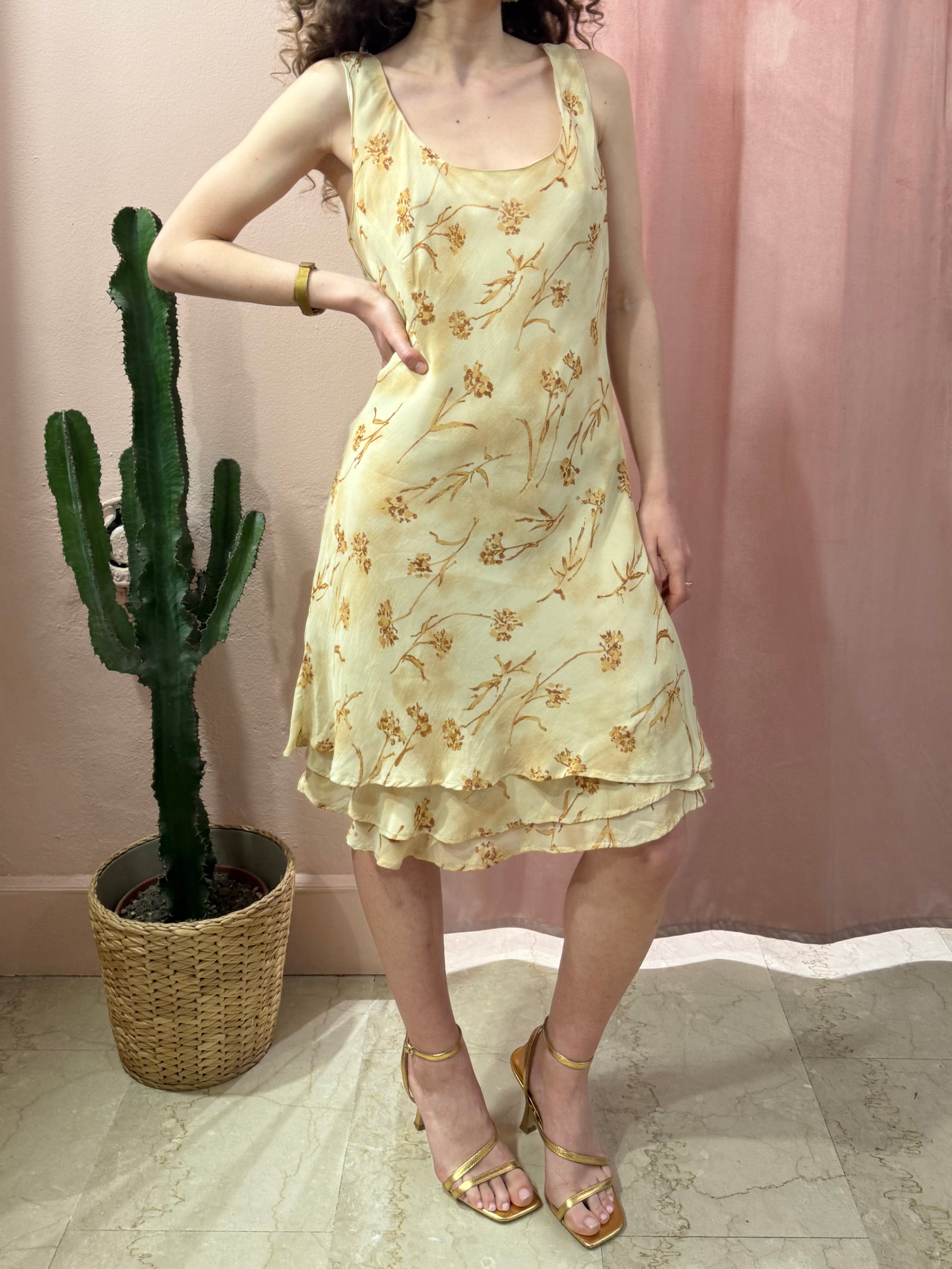 Vestito morbido crema in fantasia