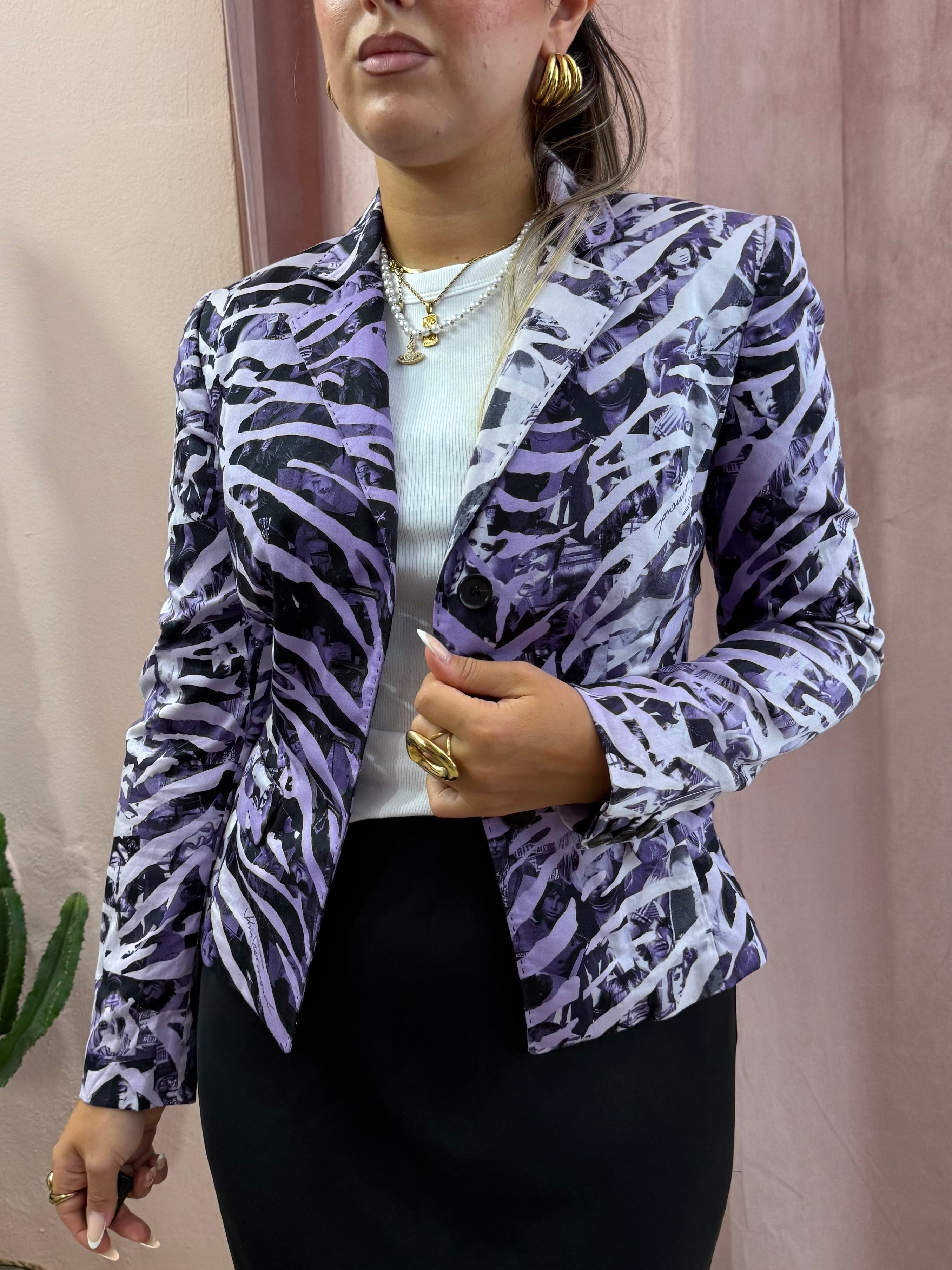 Blazer Richmond viola in fantasia zebrato