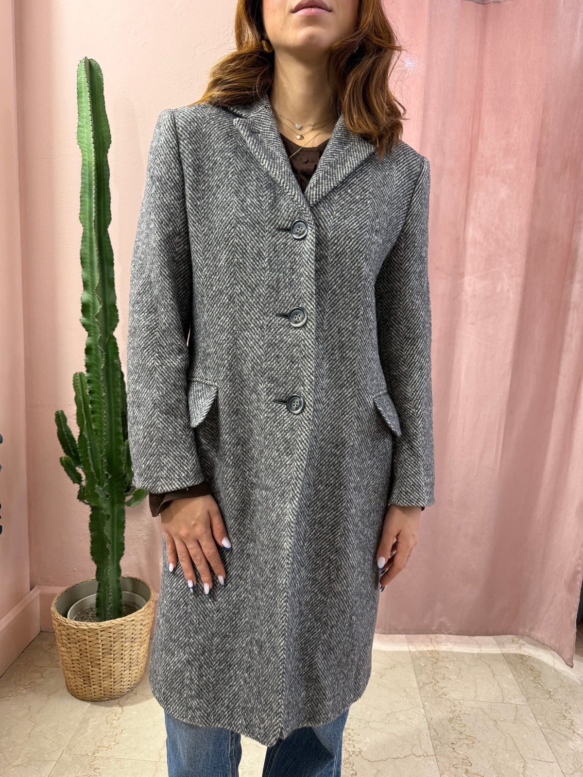 Cappotto Sportmax spigato in lana