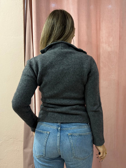 Maglione Max Mara con zip misto cashmere