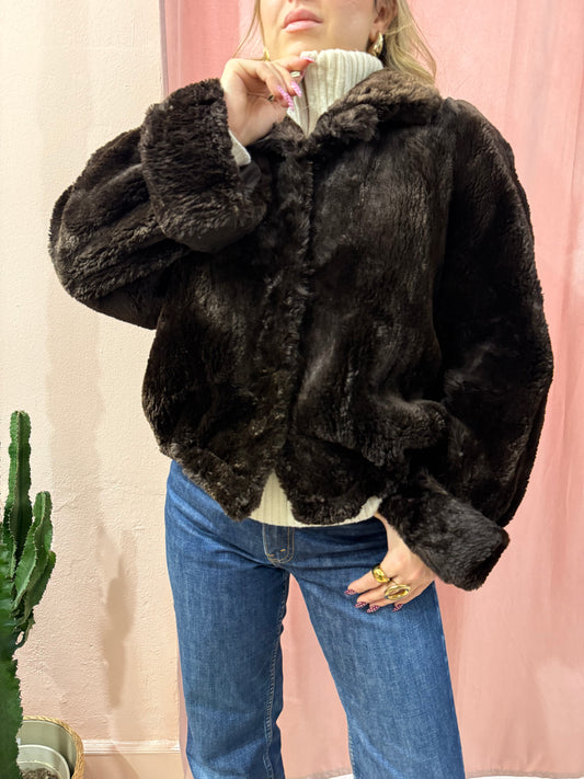 Pelliccia crop in castoro rasato