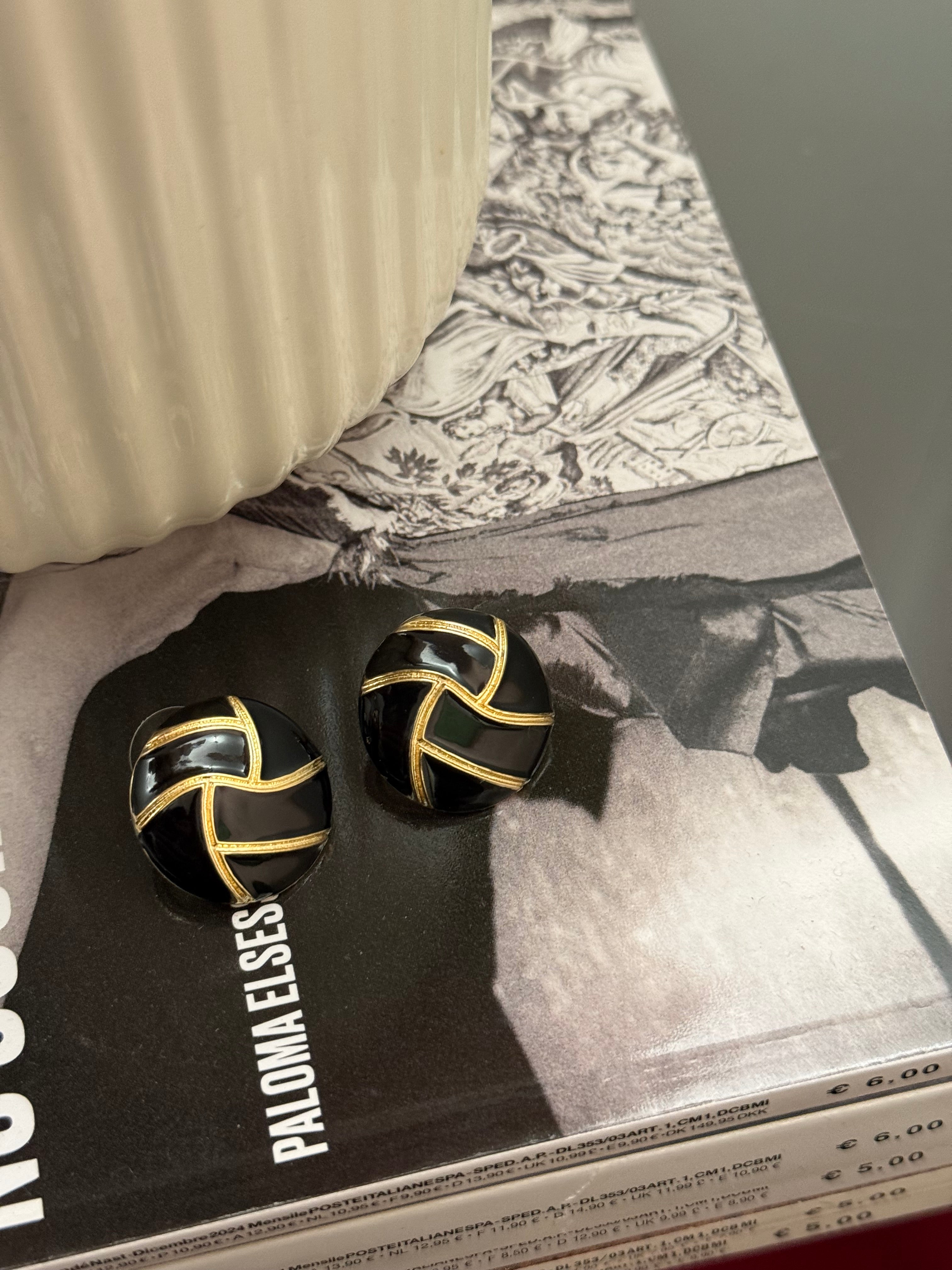 Orecchini a bottone neri - solo online