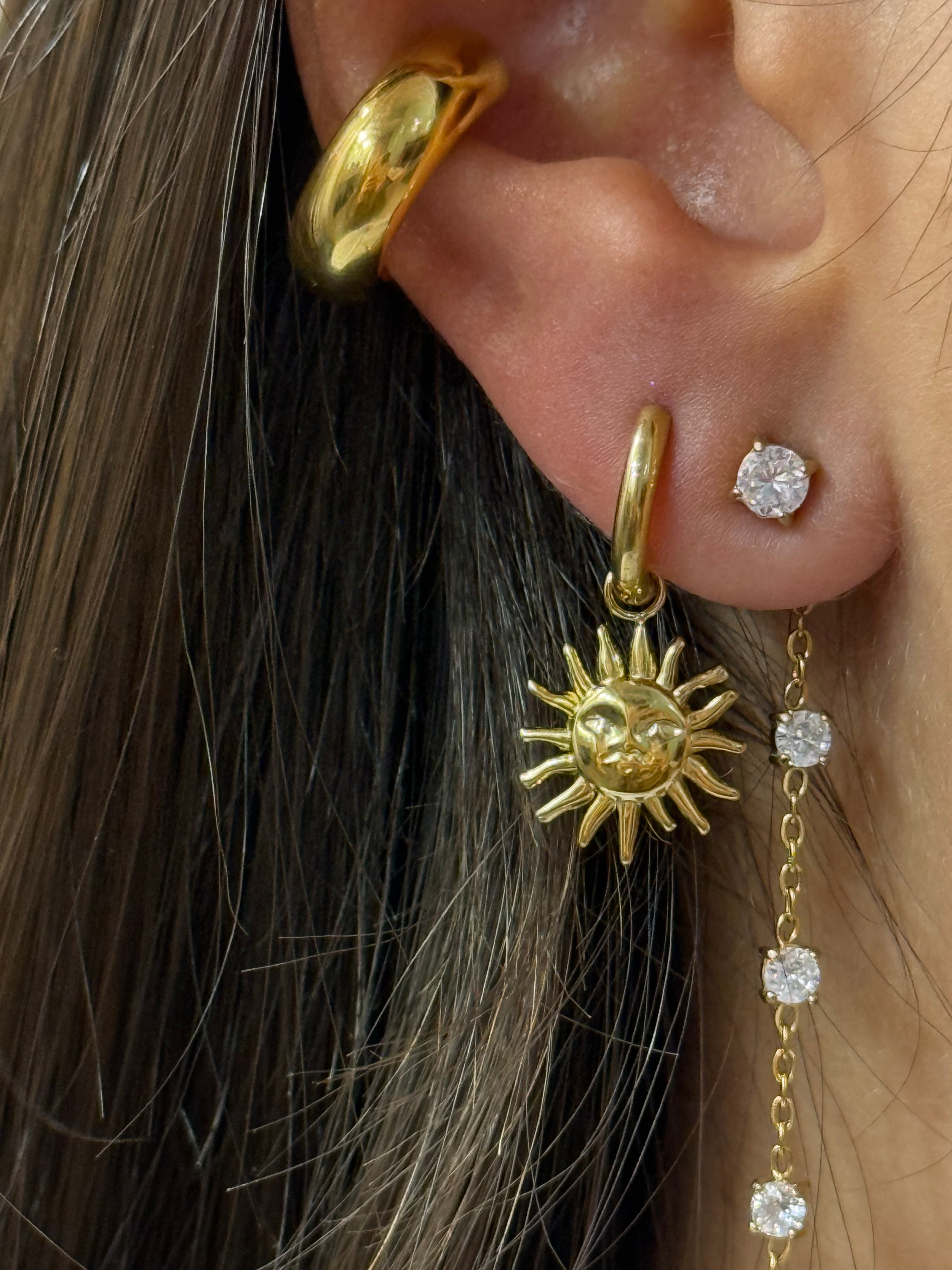 Orecchini Sole pendenti