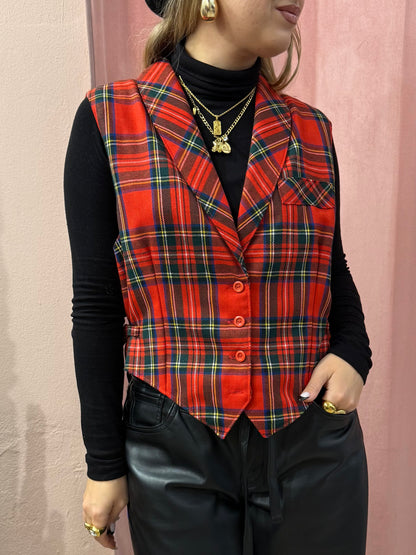 Gilet vintage scozzese