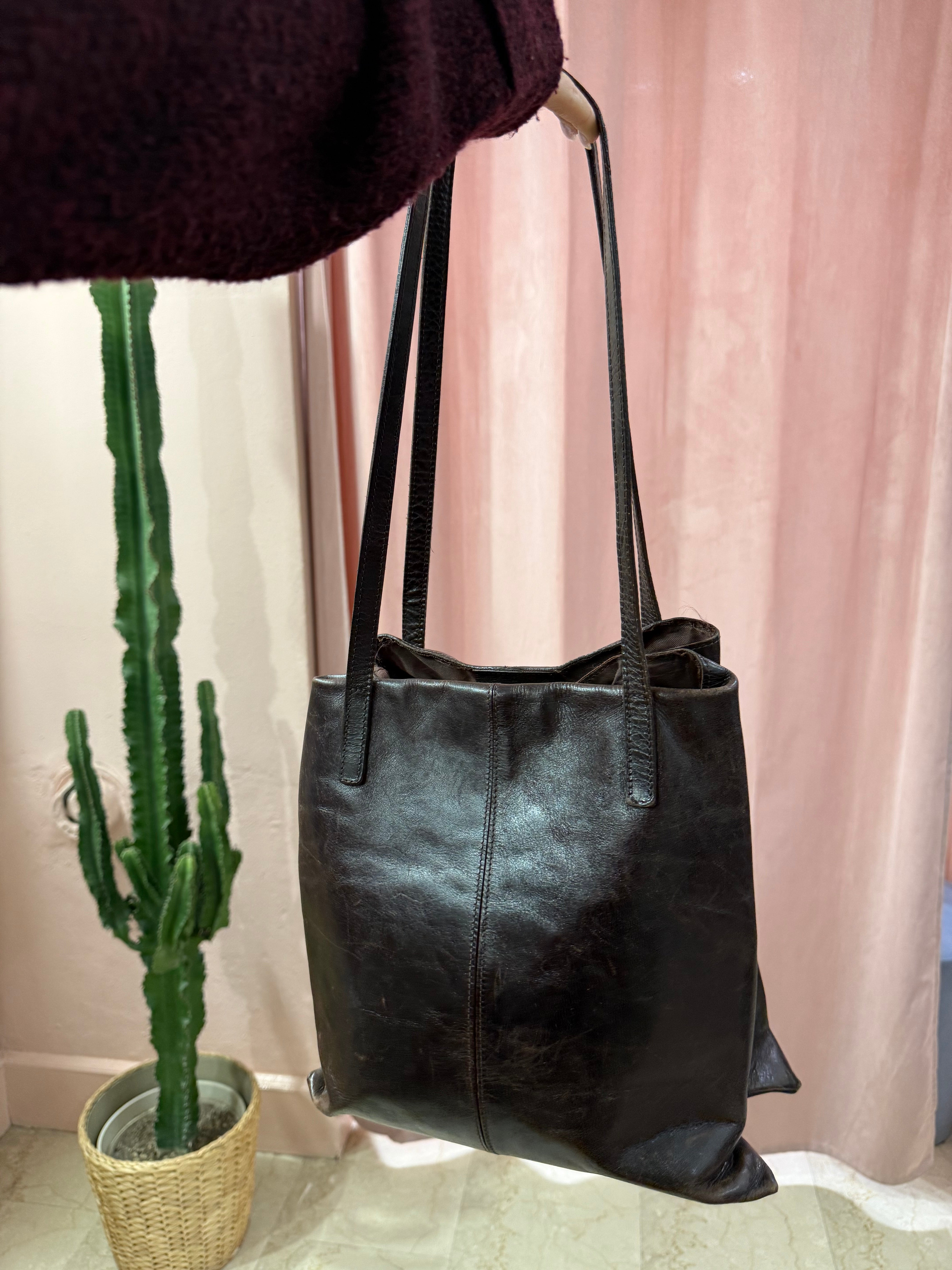 Borsa in vera pelle moro