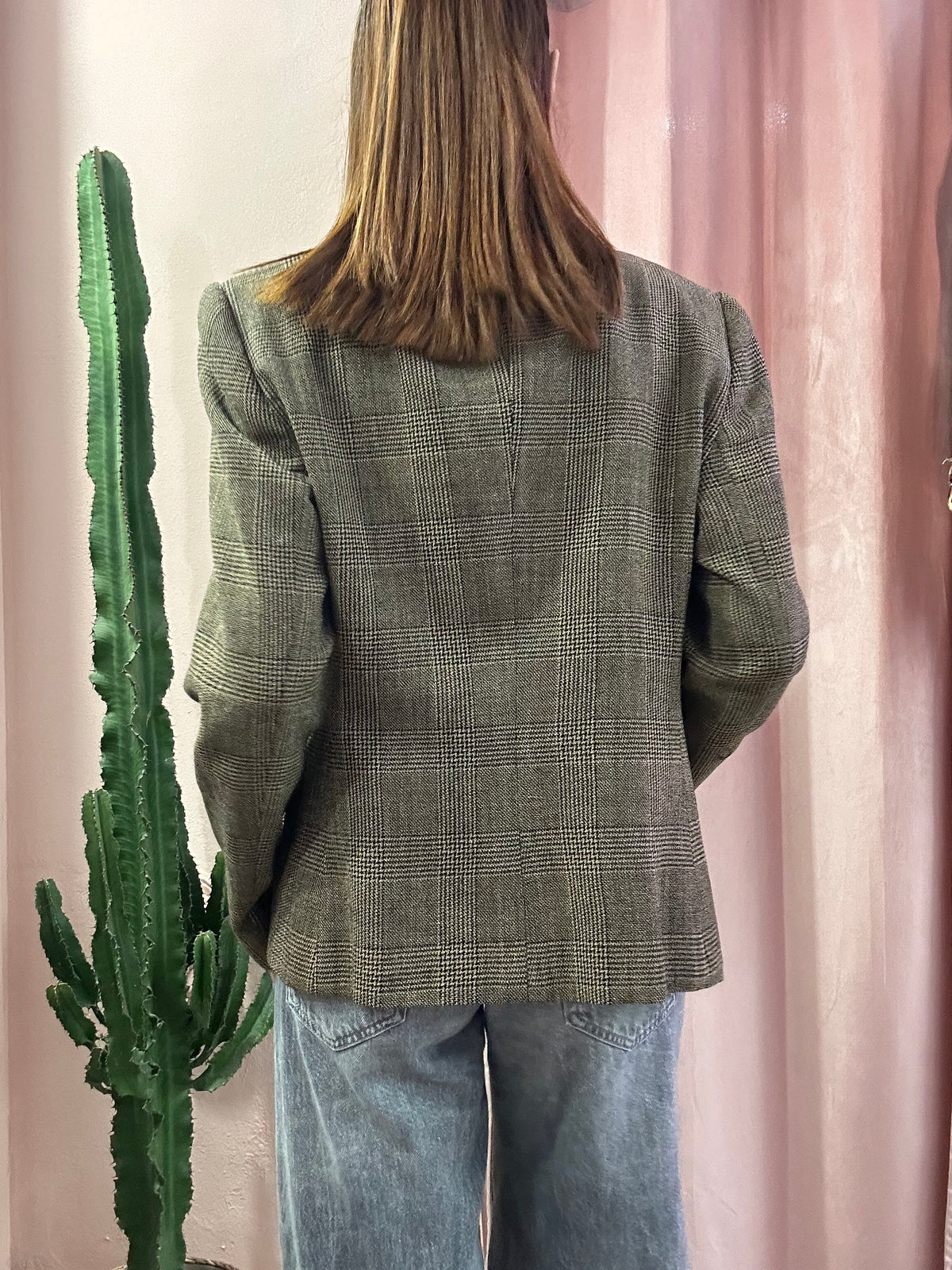 Blazer principe di galles in lana vergine