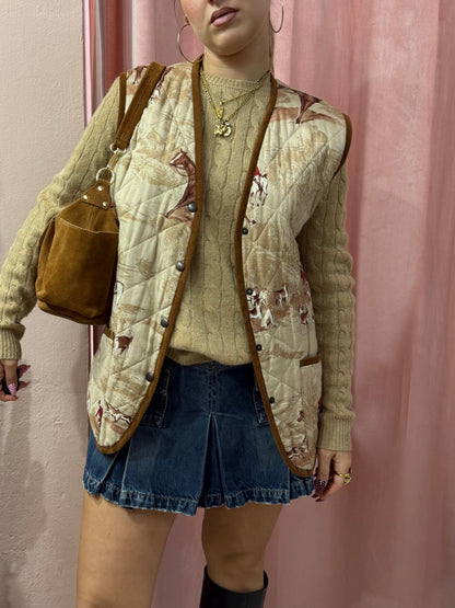 Gilet vintage in tessuto fantasia Caccia