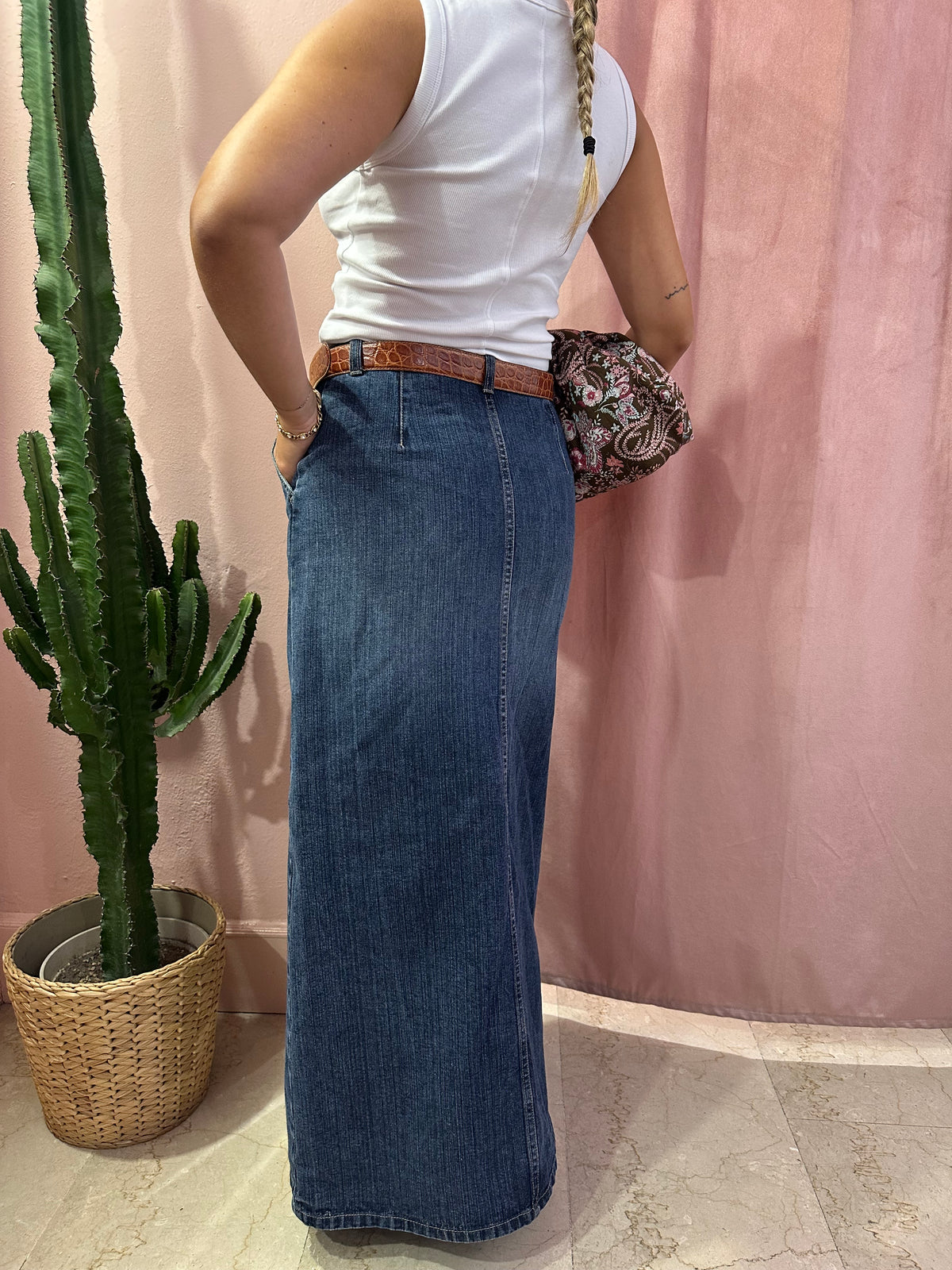Maxi gonna lunga di jeans