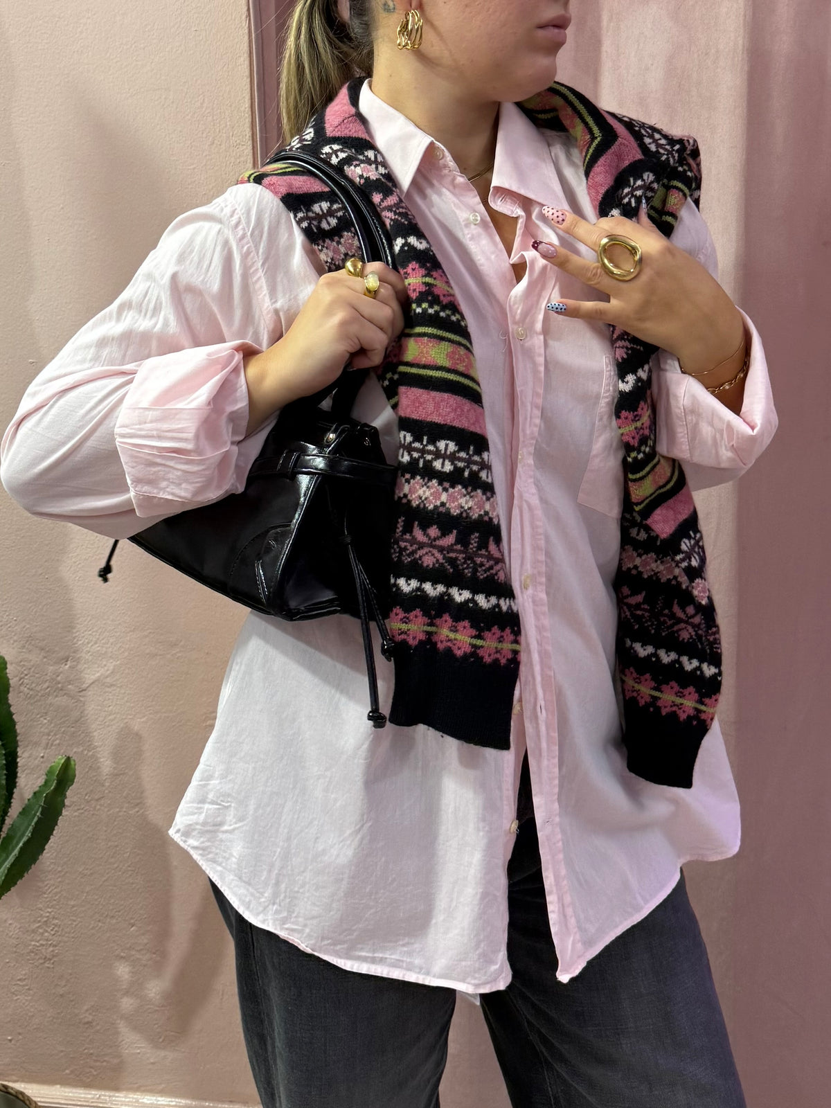 Camicia Fendi vintage rosa pastello
