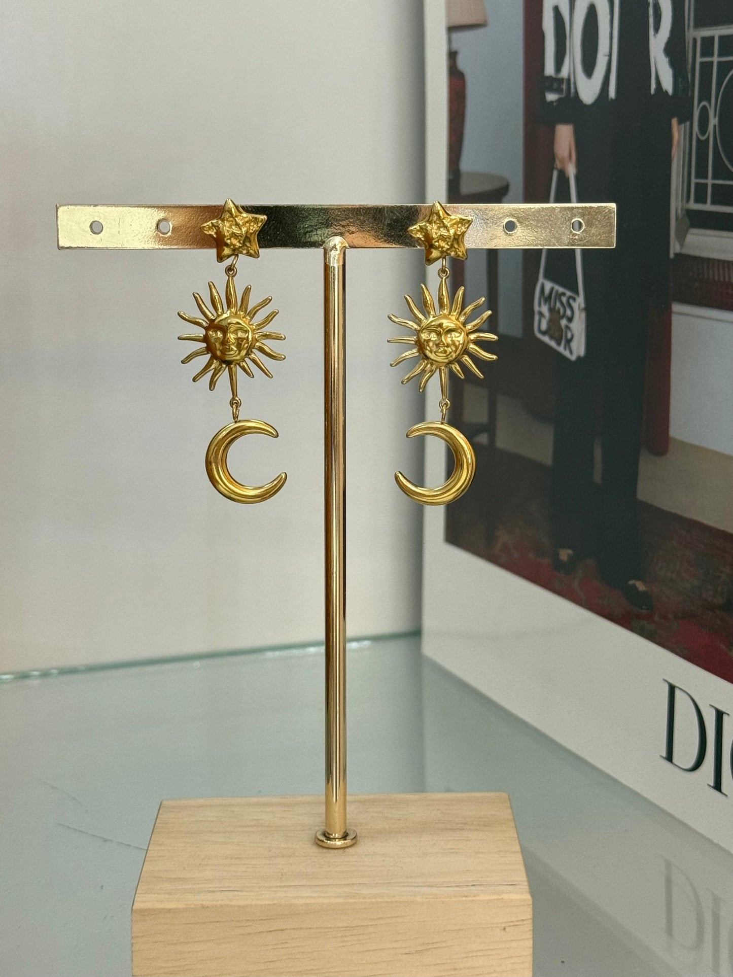 Orecchini pendenti Sole e Luna