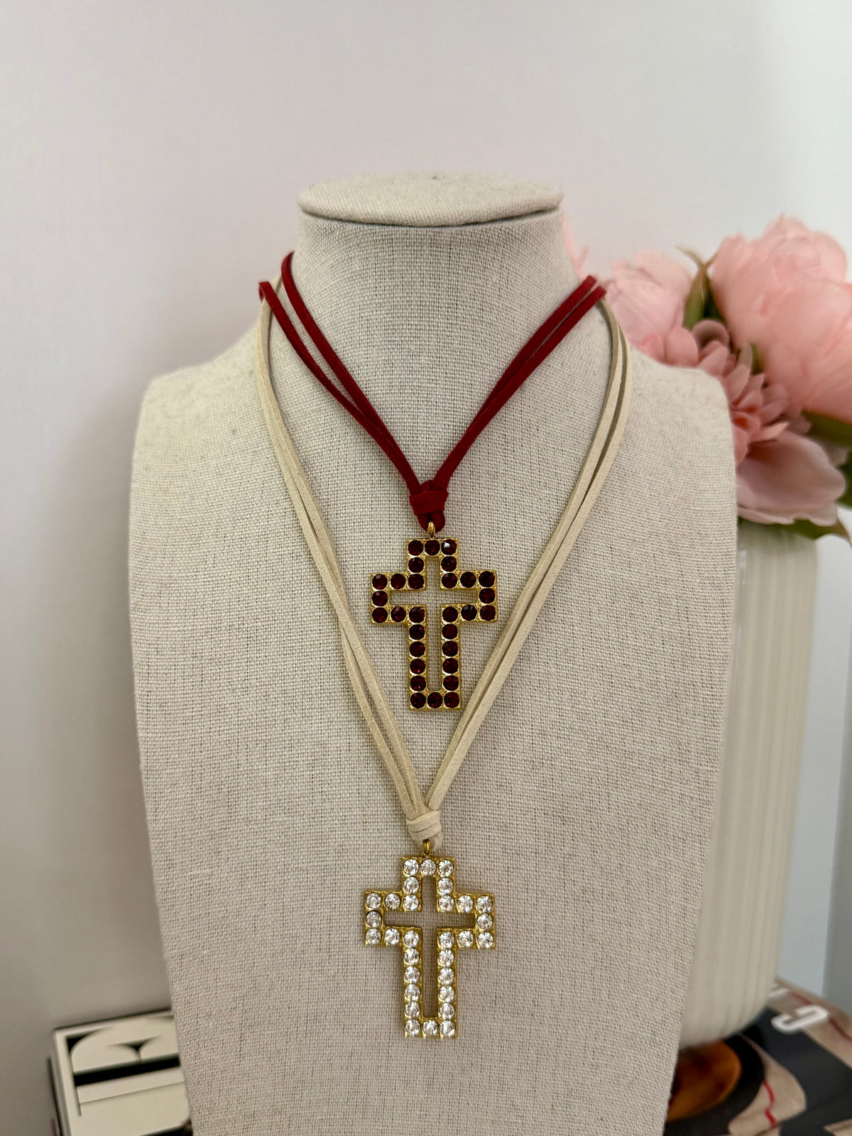 Collana con croce strass | più colori