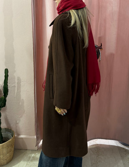Cappotto vintage in lana cioccolato