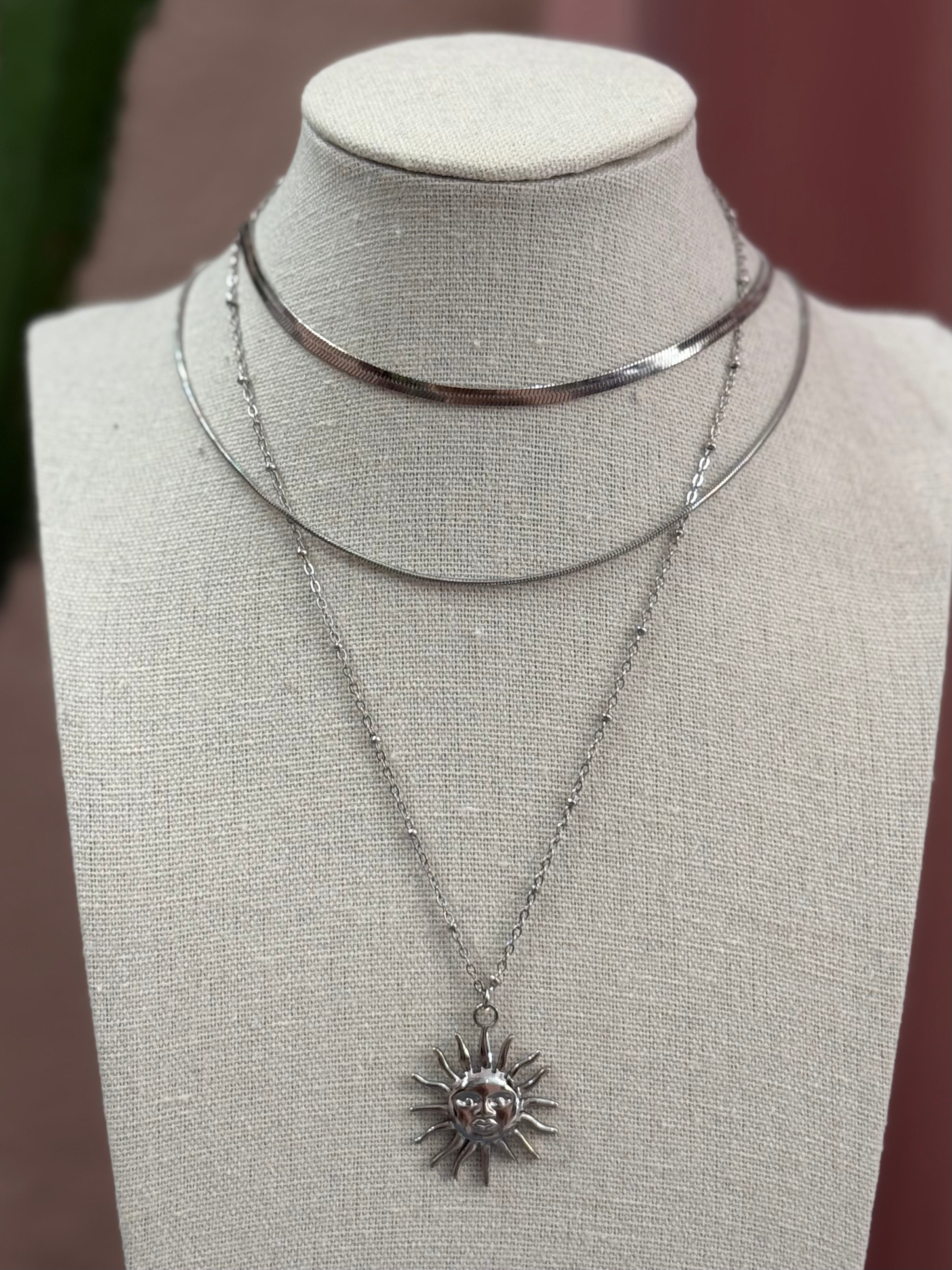 Collana con Sole gold/silver