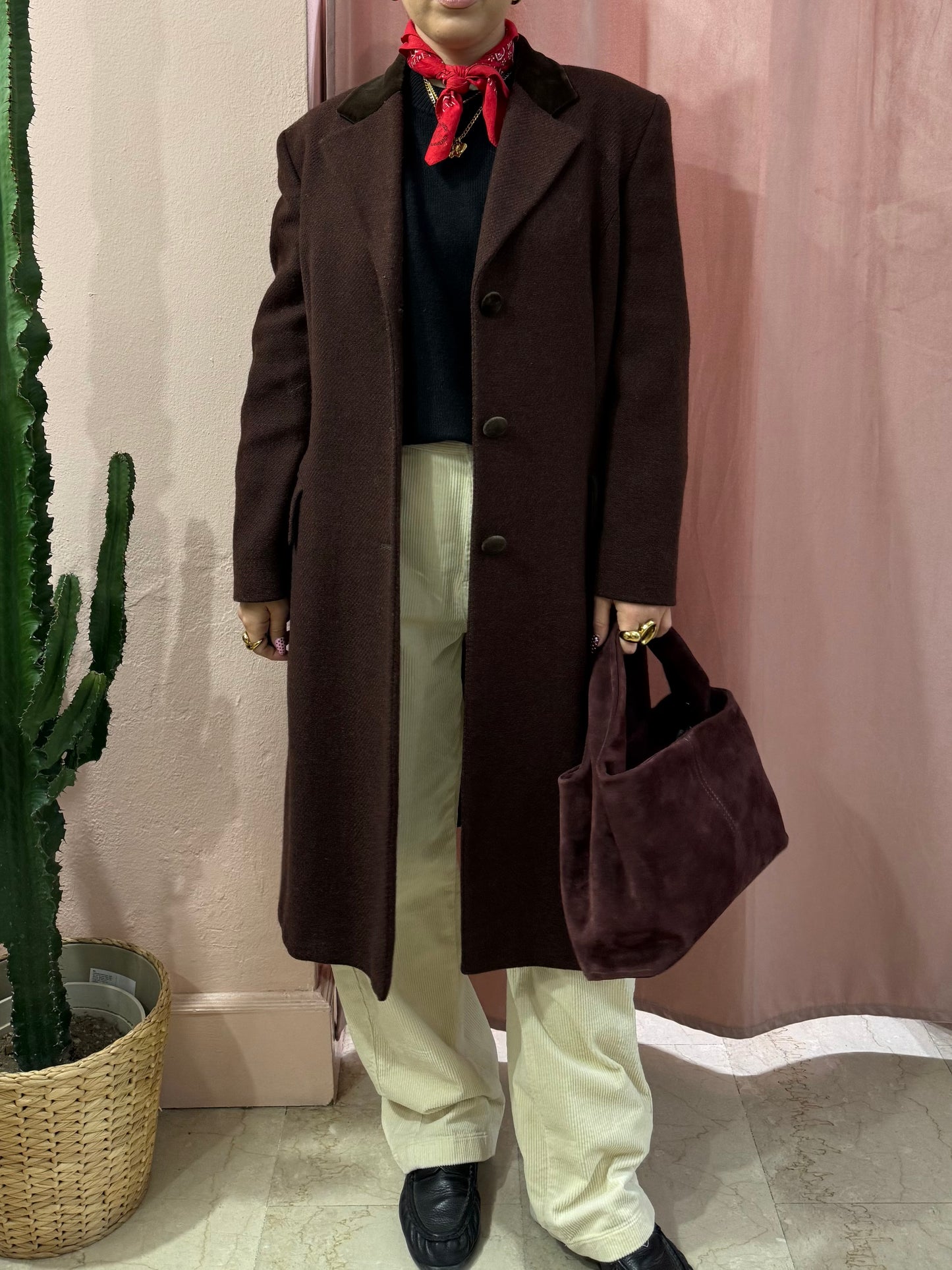 Cappotto burgundy in pura lana