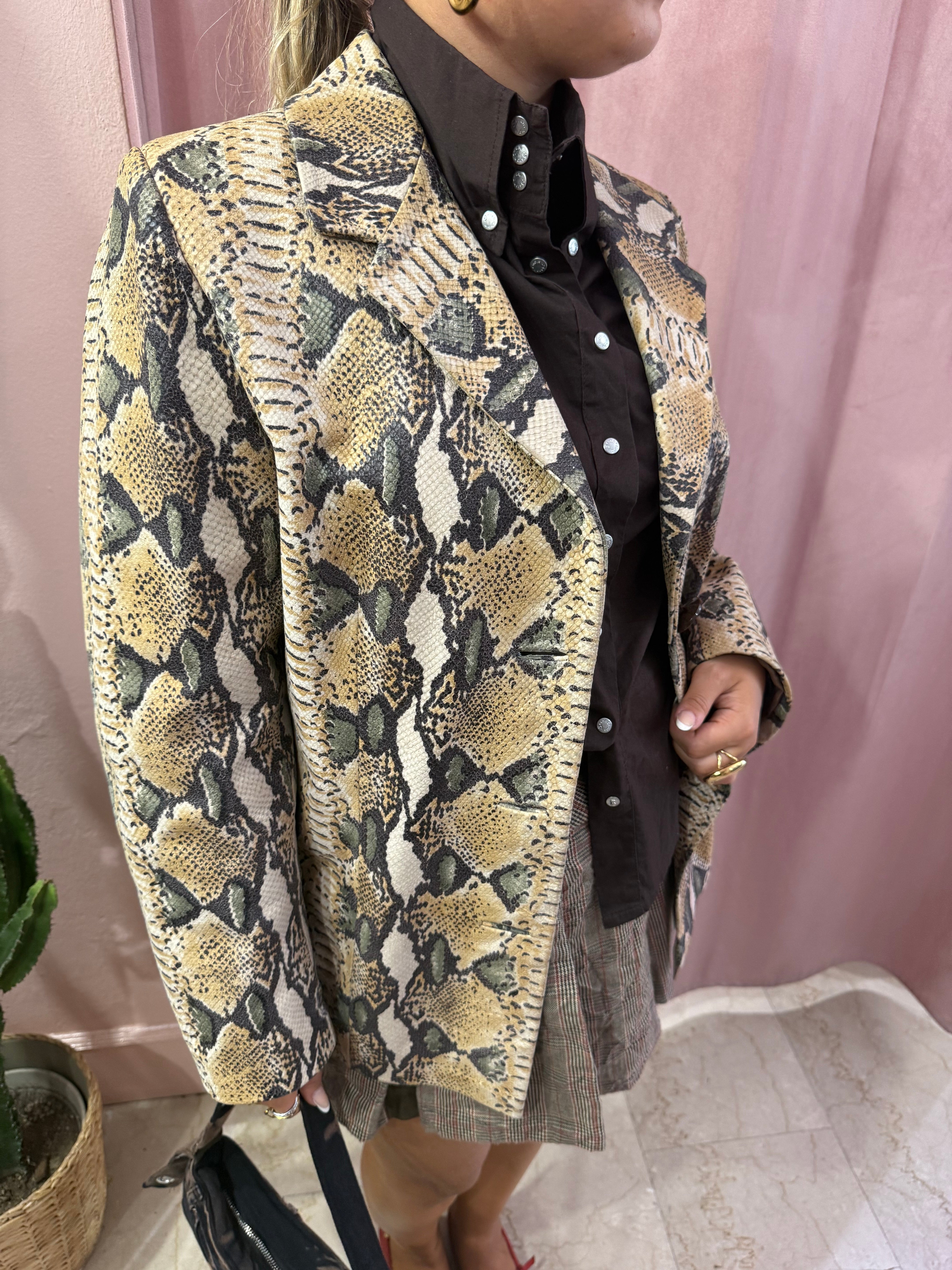 Blazer in pelle pitonato