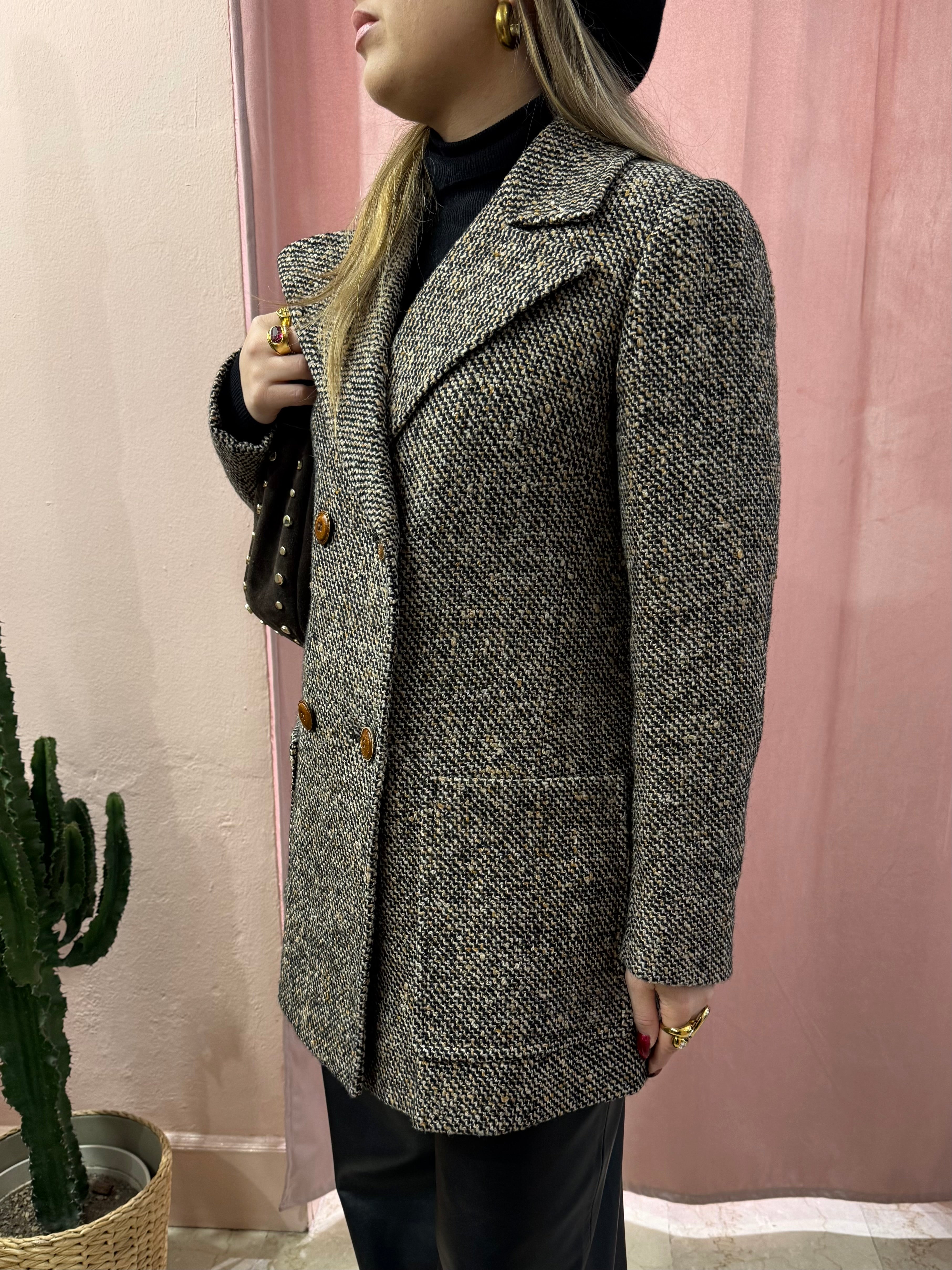 Cappotto corto in lana mélange