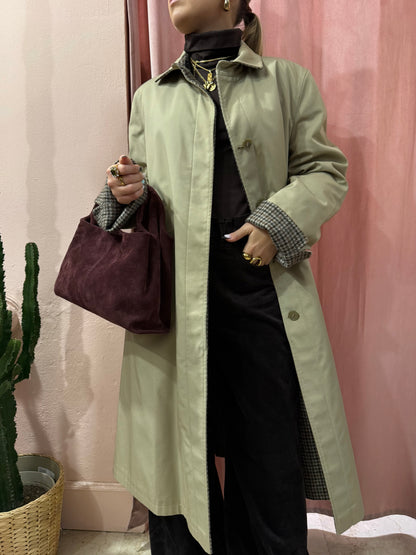 Trench in lana e cotone double face