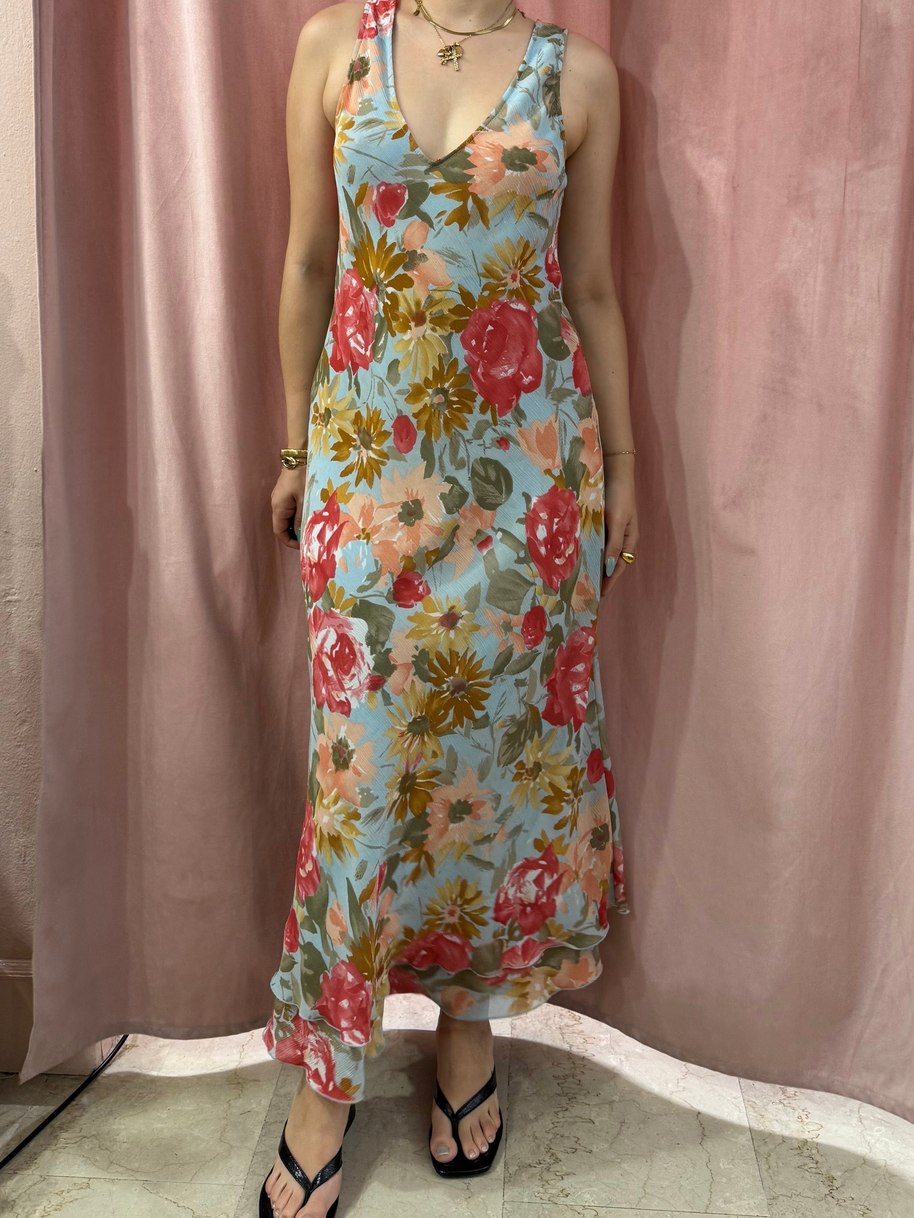 Vestito maxi in fantasia a fiori