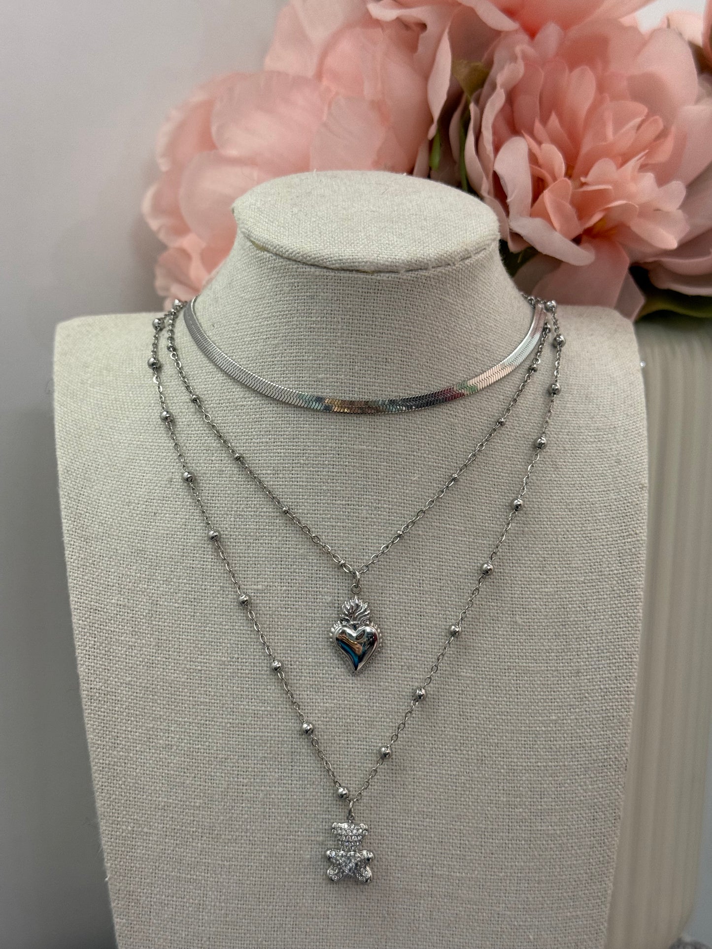 Collana Cuore Sacro gold/silver