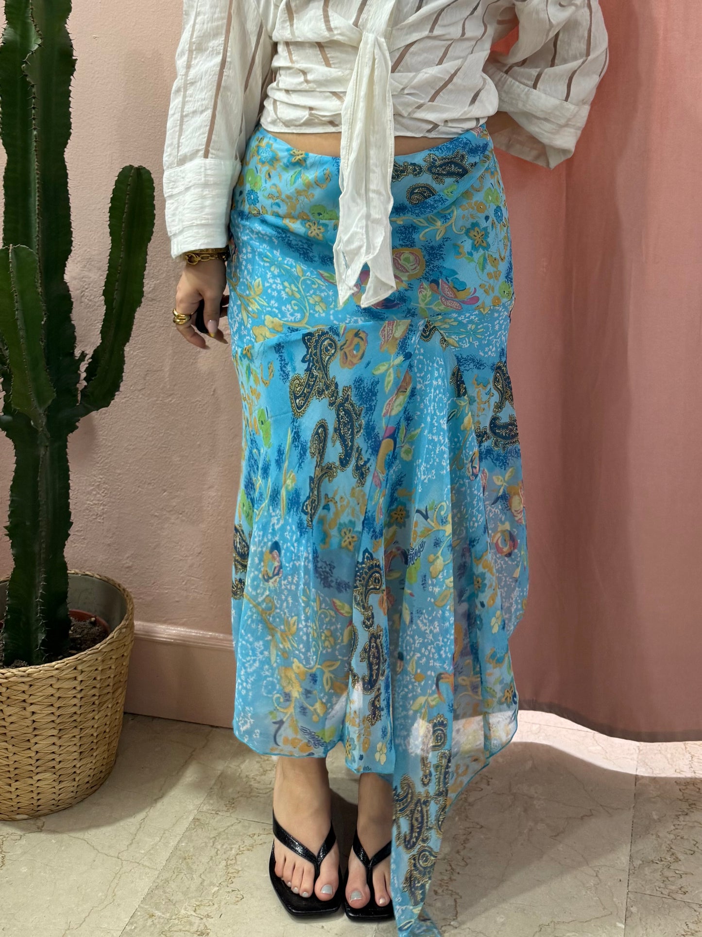 Gonna 2000 fantasia paisley azzurra