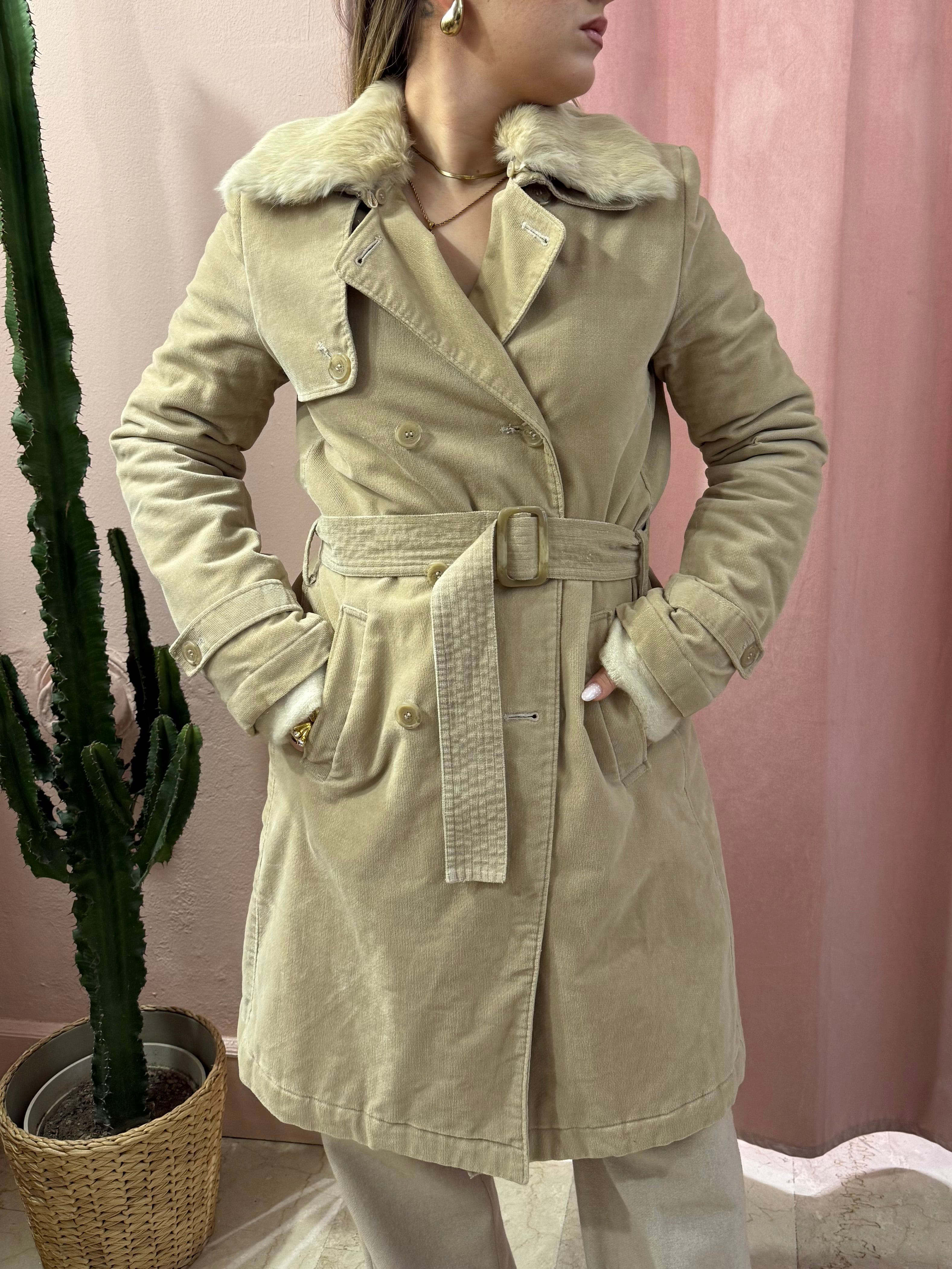 Trench IBlues collo in lapin