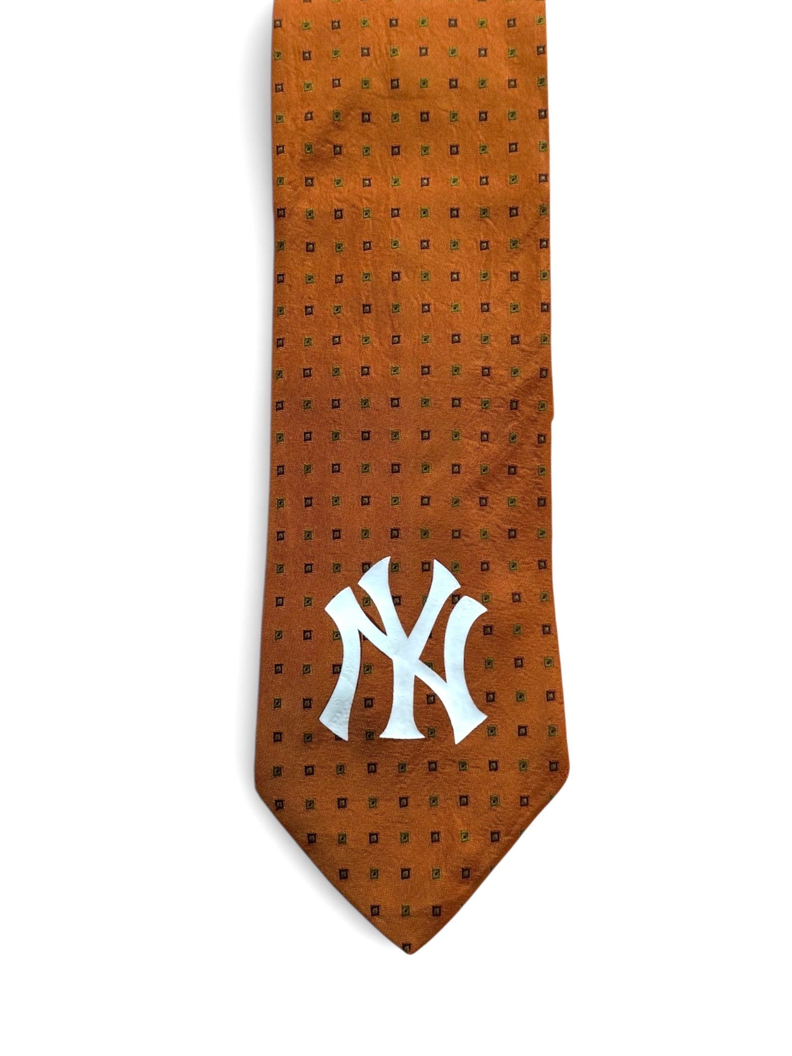 Cravatta New Yankees arancio micro fantasia