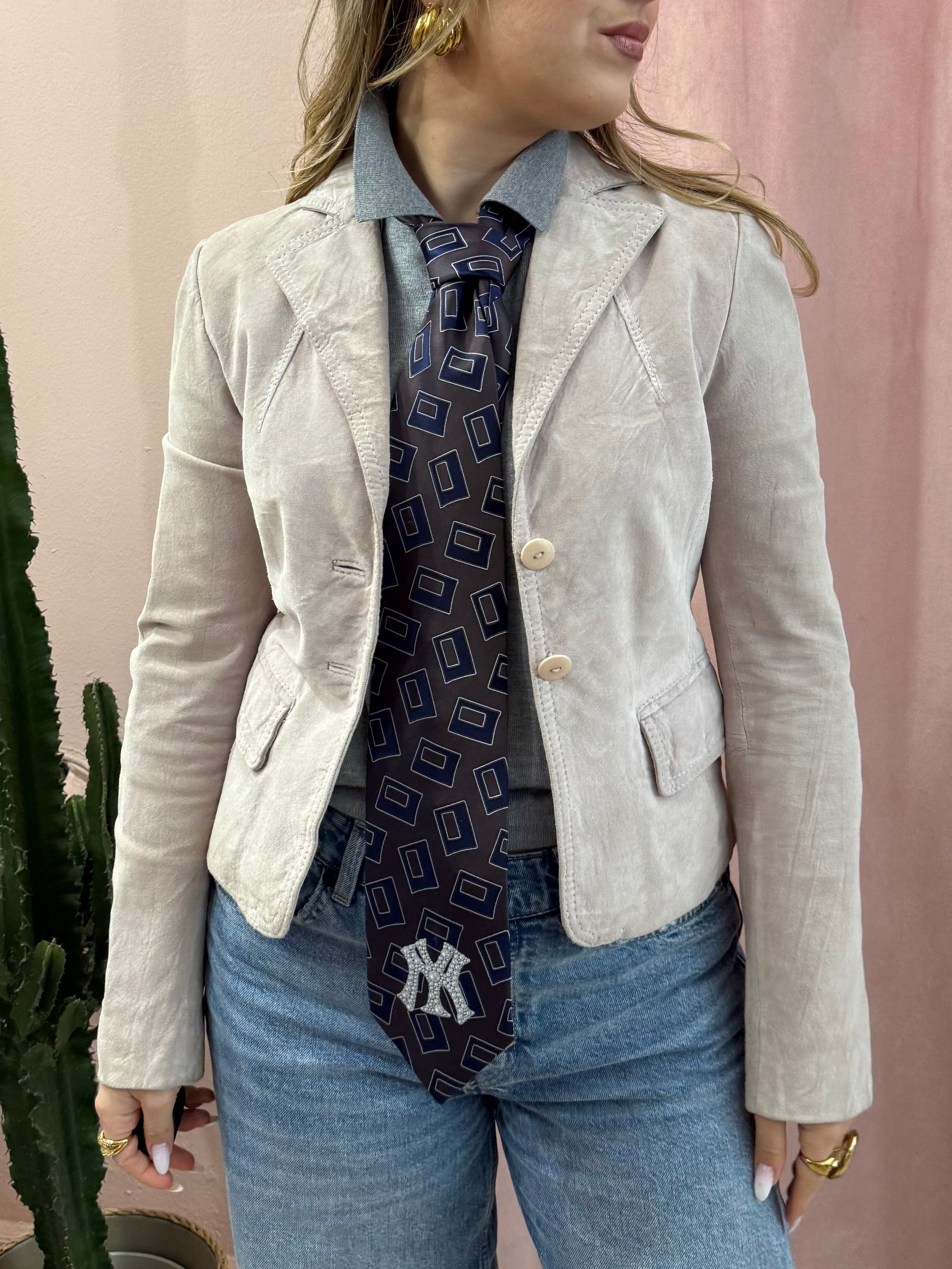 Giacca in camoscio 00s ghiaccio