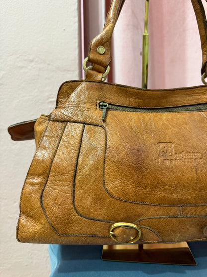 Borsa in pelle color cuoio y2k